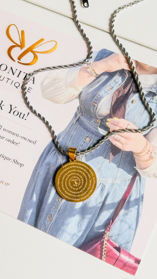 Padre Nuestro Silver #8 Necklace