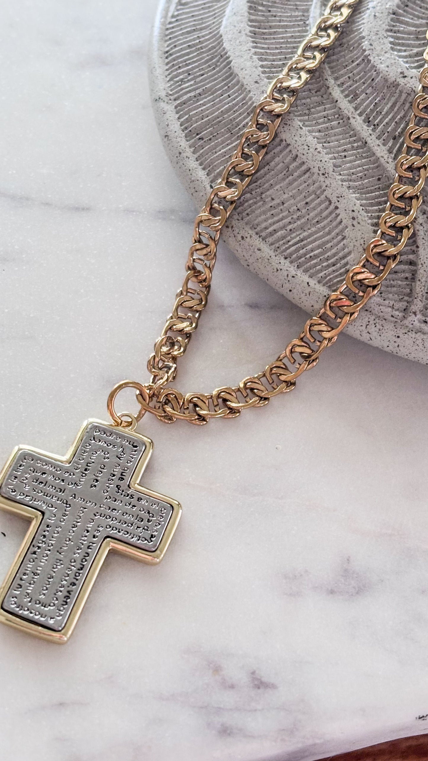 Men’s Padre Nuestro Cross Necklace