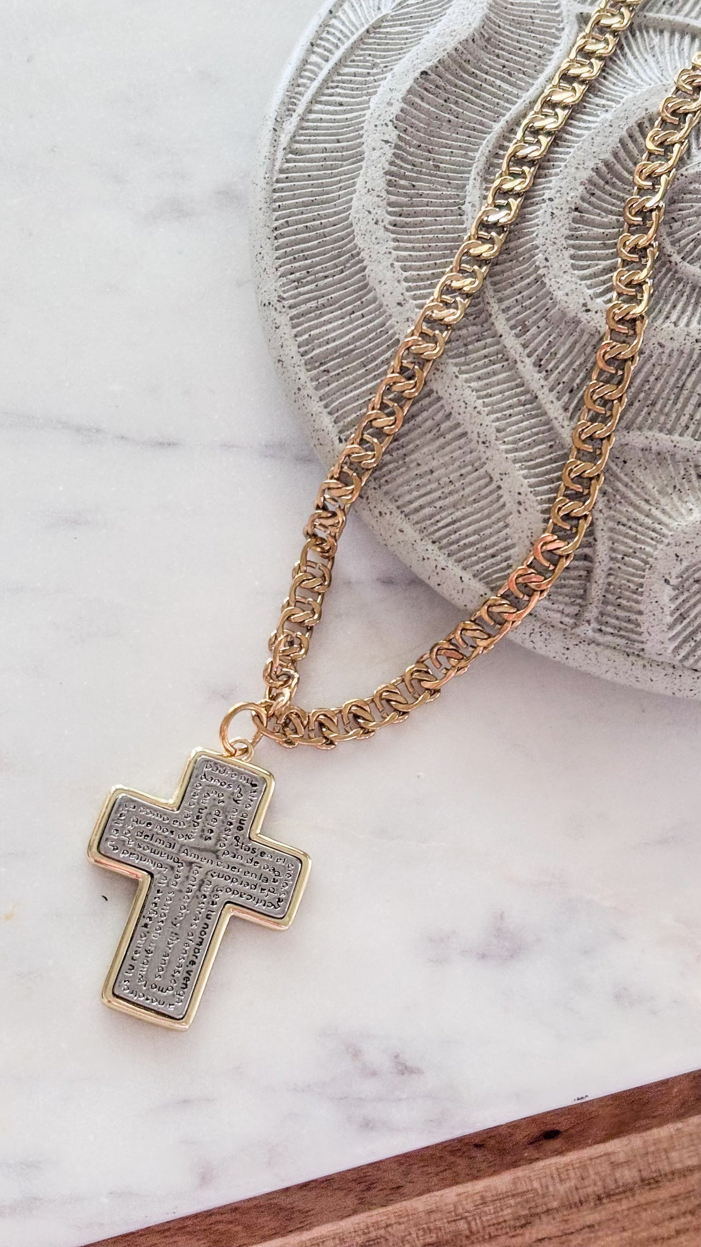 Men’s Padre Nuestro Cross Necklace