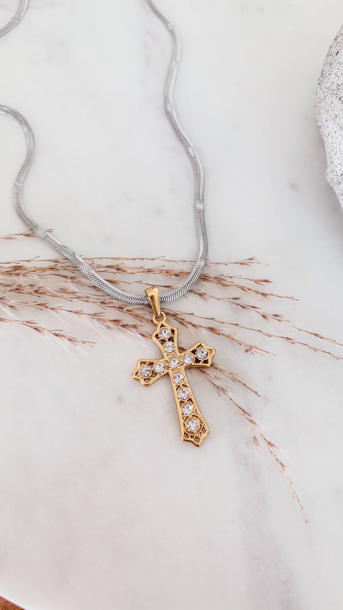 Golden Grace Cross Necklace