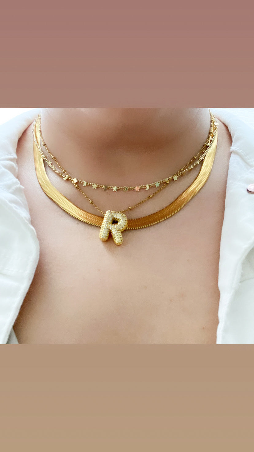 Bubble Initial Necklace