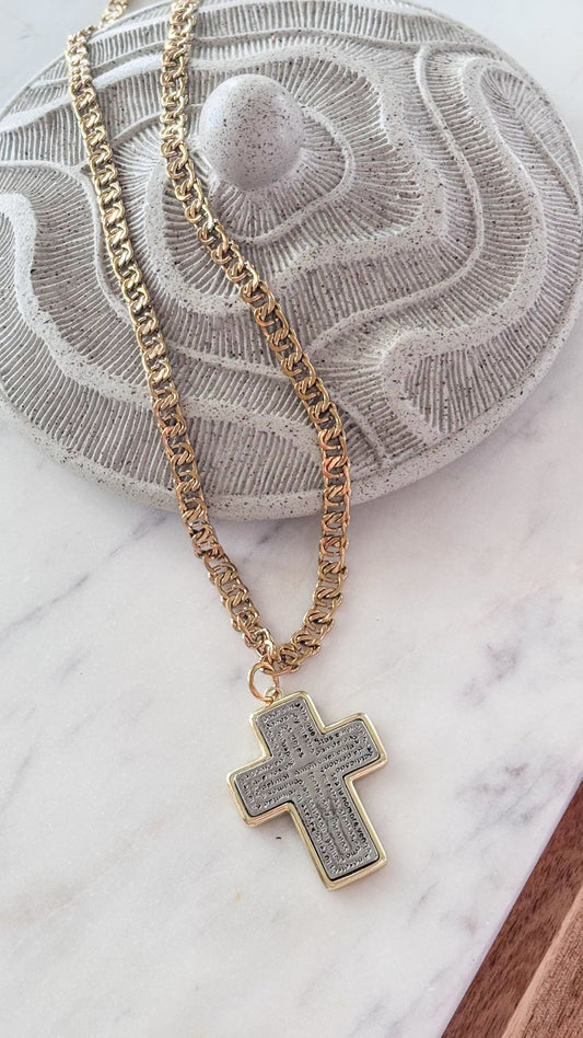 Men’s Padre Nuestro Cross Necklace