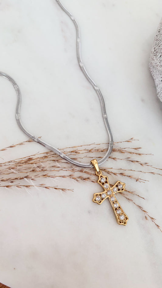 Golden Grace Cross Necklace