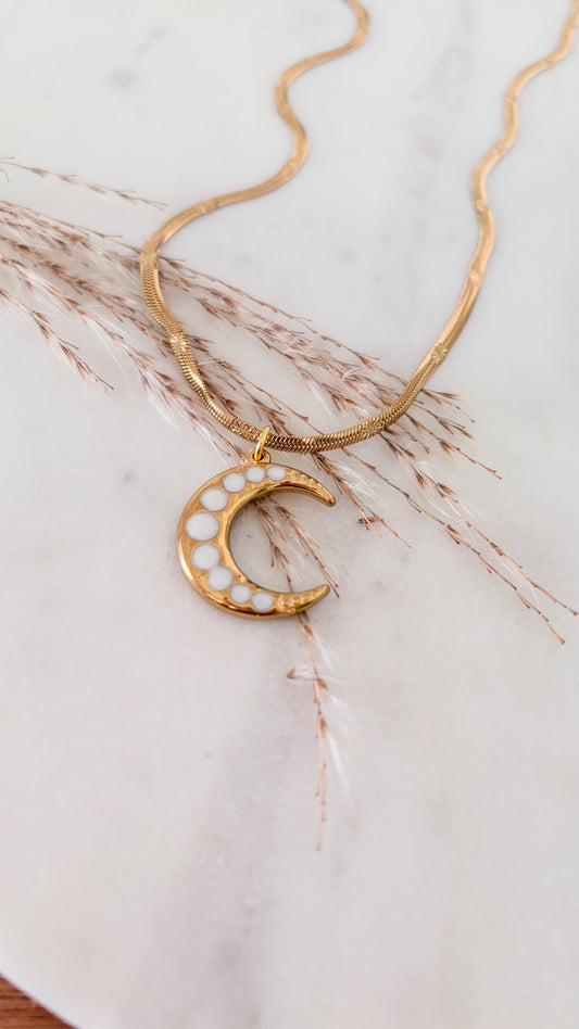 Luna Enamel Necklace 🌙