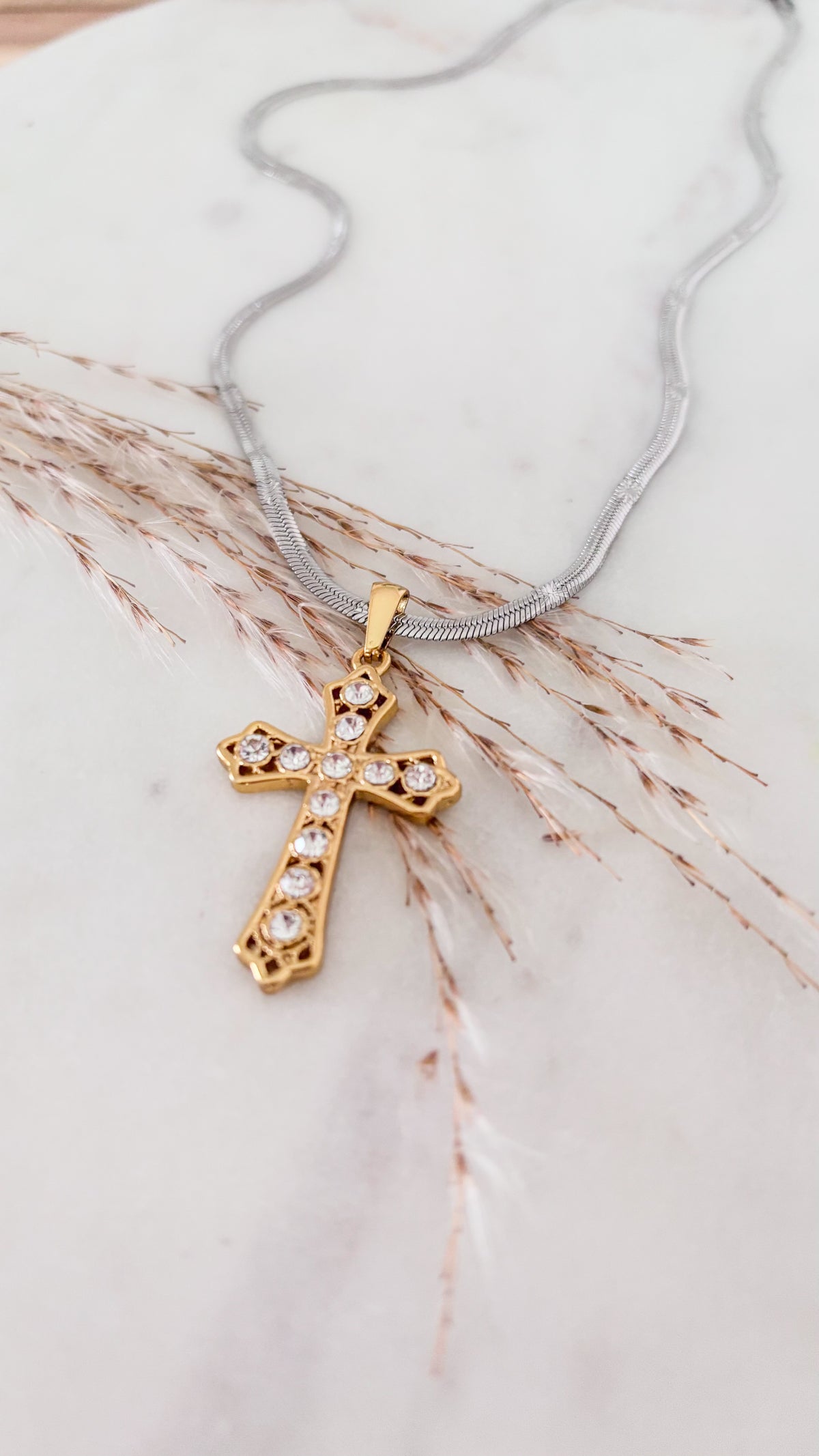 Golden Grace Cross Necklace