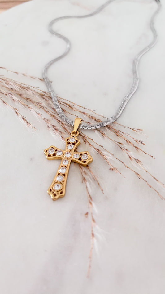 Golden Grace Cross Necklace
