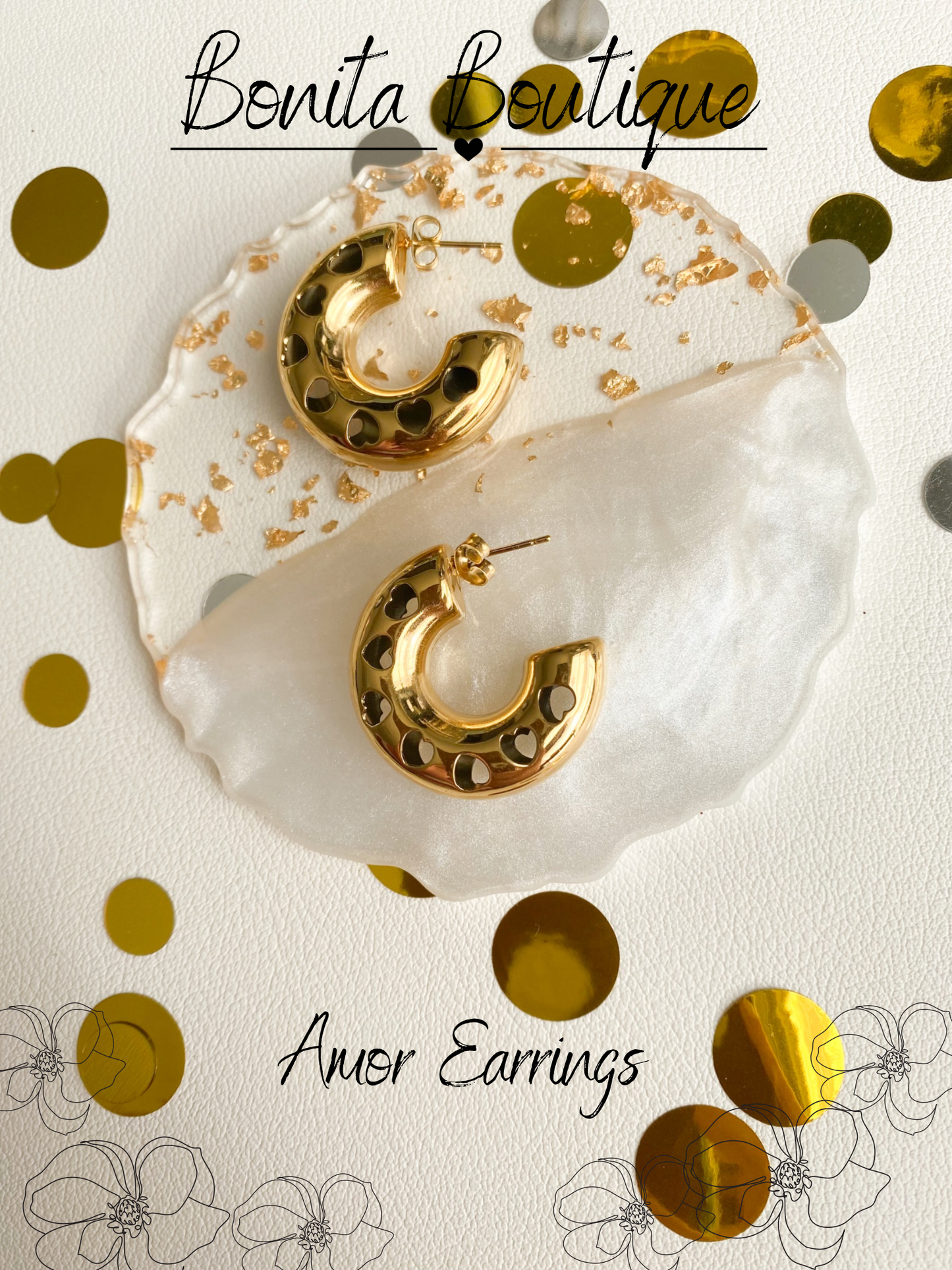 Amor Earrings Hoops