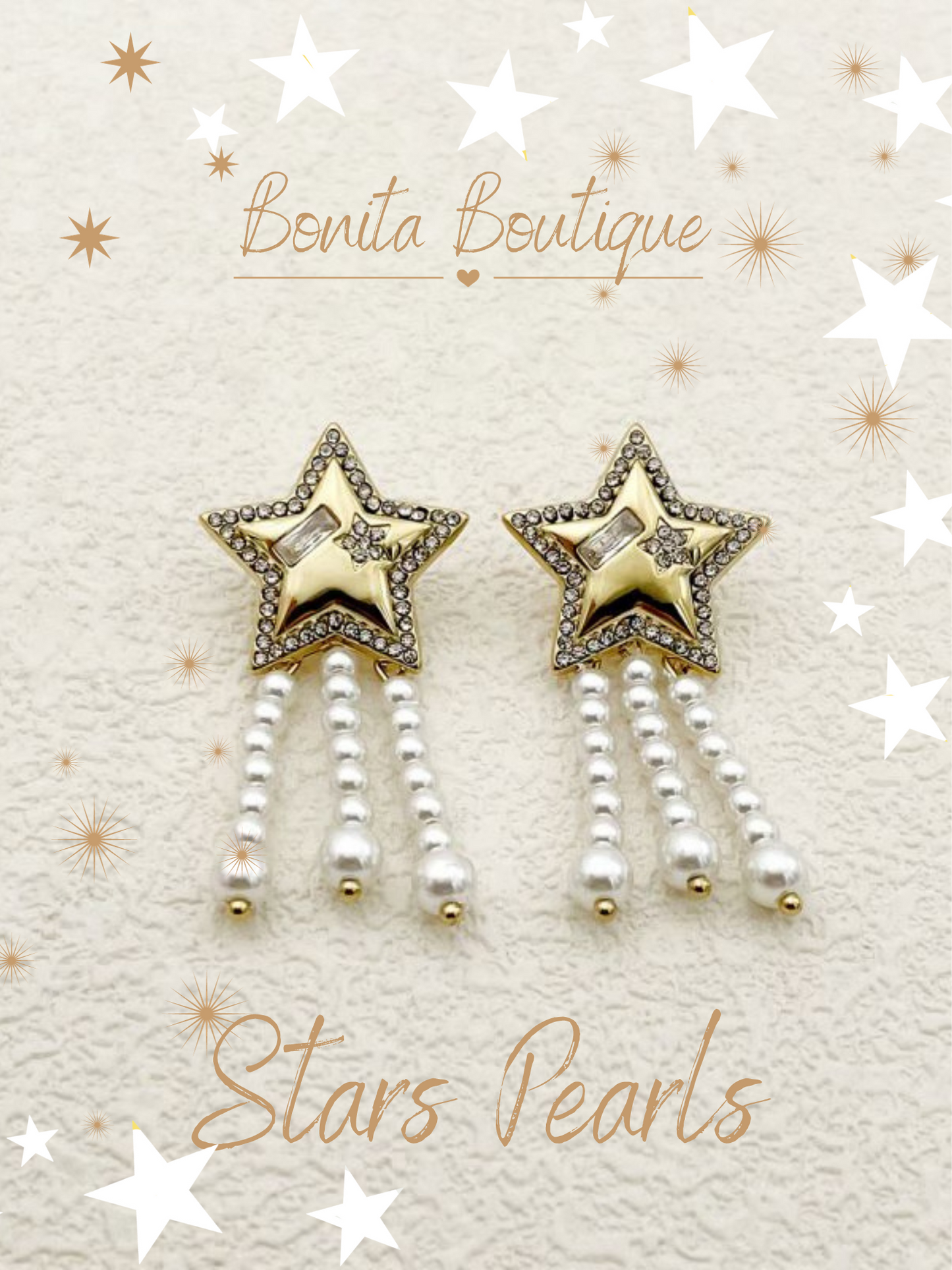 Stars Pearls Earrings