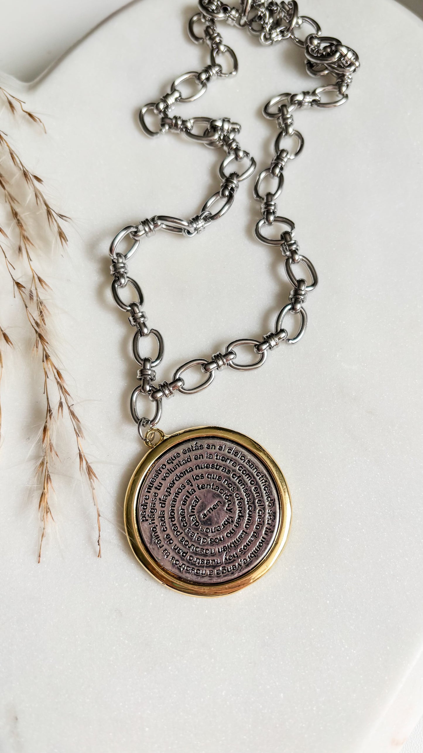 Padre Nuestro Silver Necklace | Best Seller