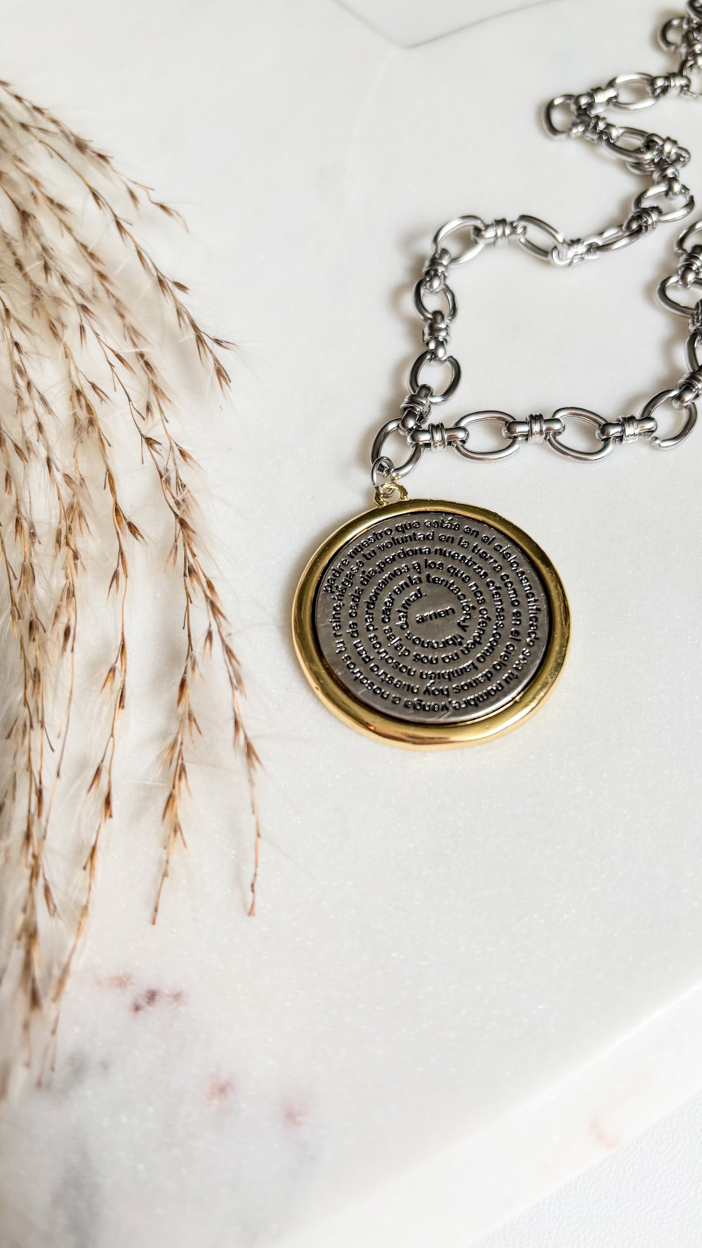 Padre Nuestro Silver Necklace | Best Seller