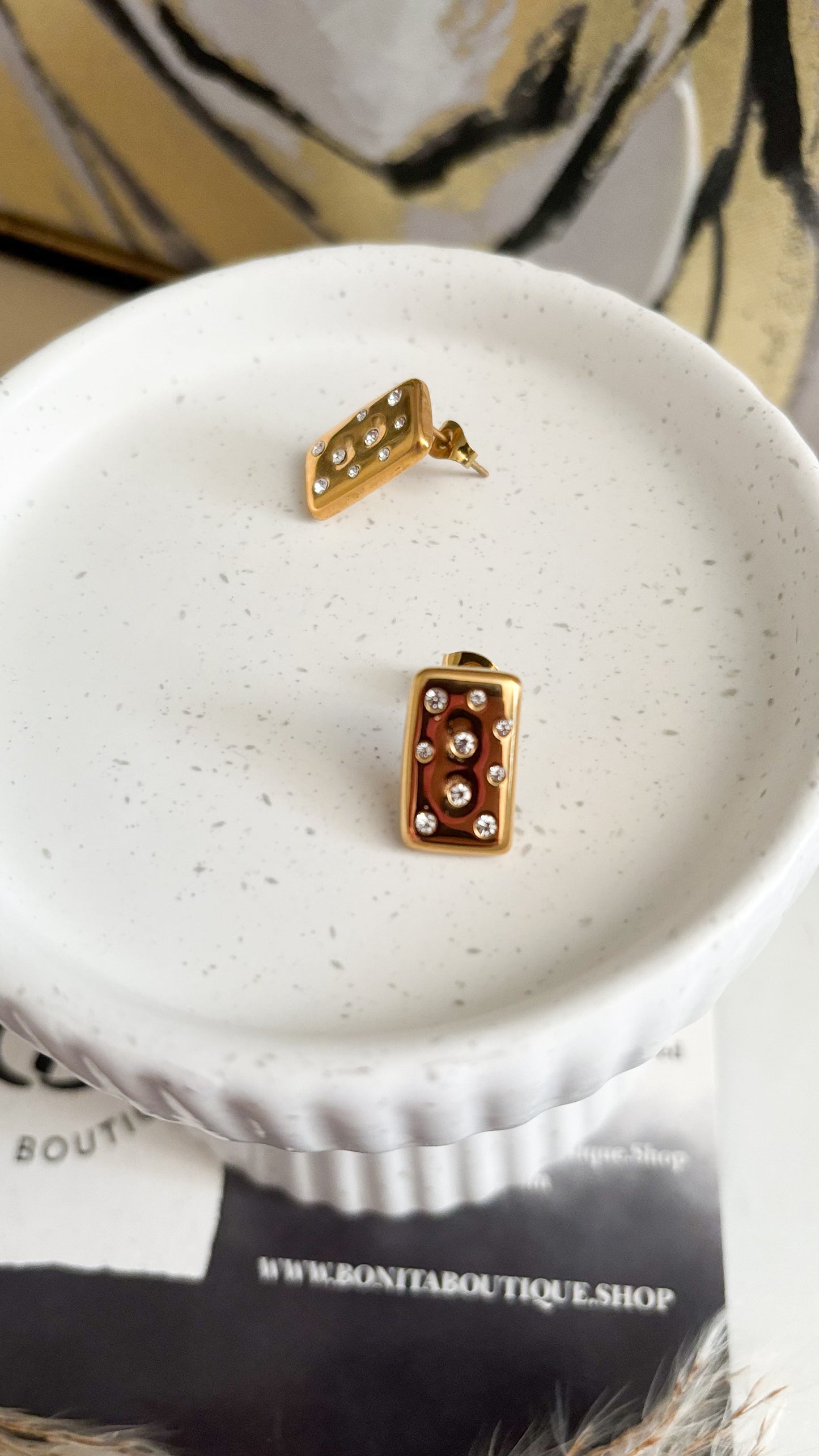 Domino Gold Studs