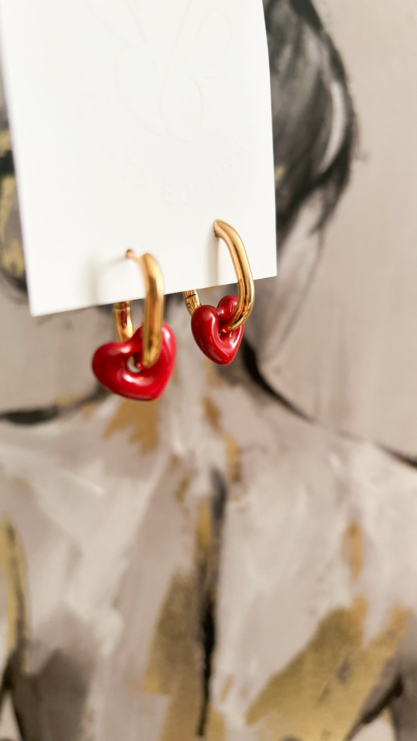 Red Earrings Hoops