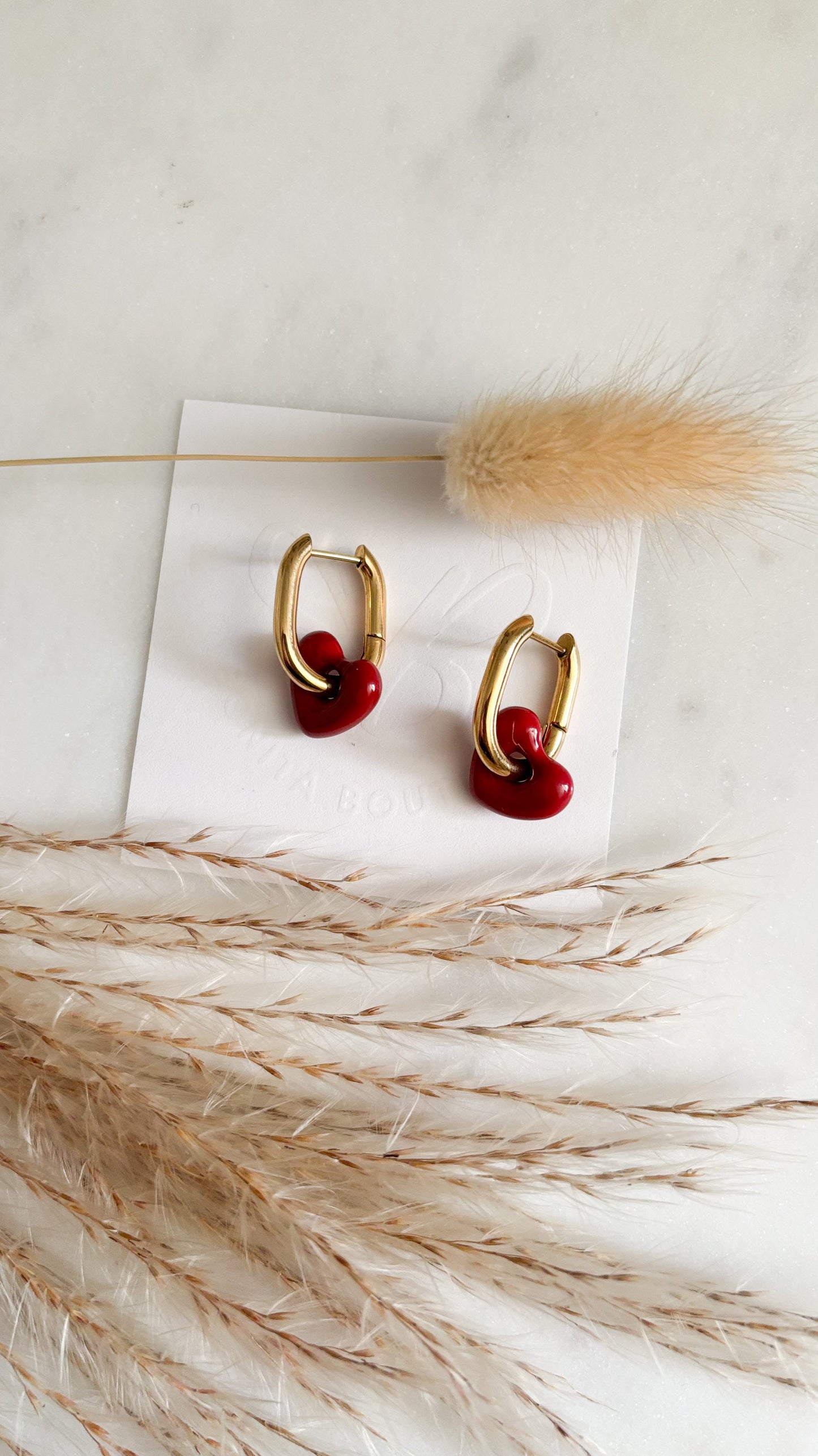 Red Earrings Hoops