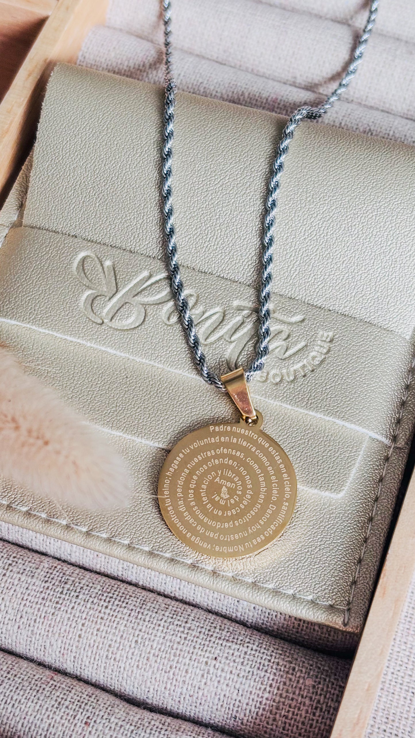 Padre Nuestro Silver #8 Necklace