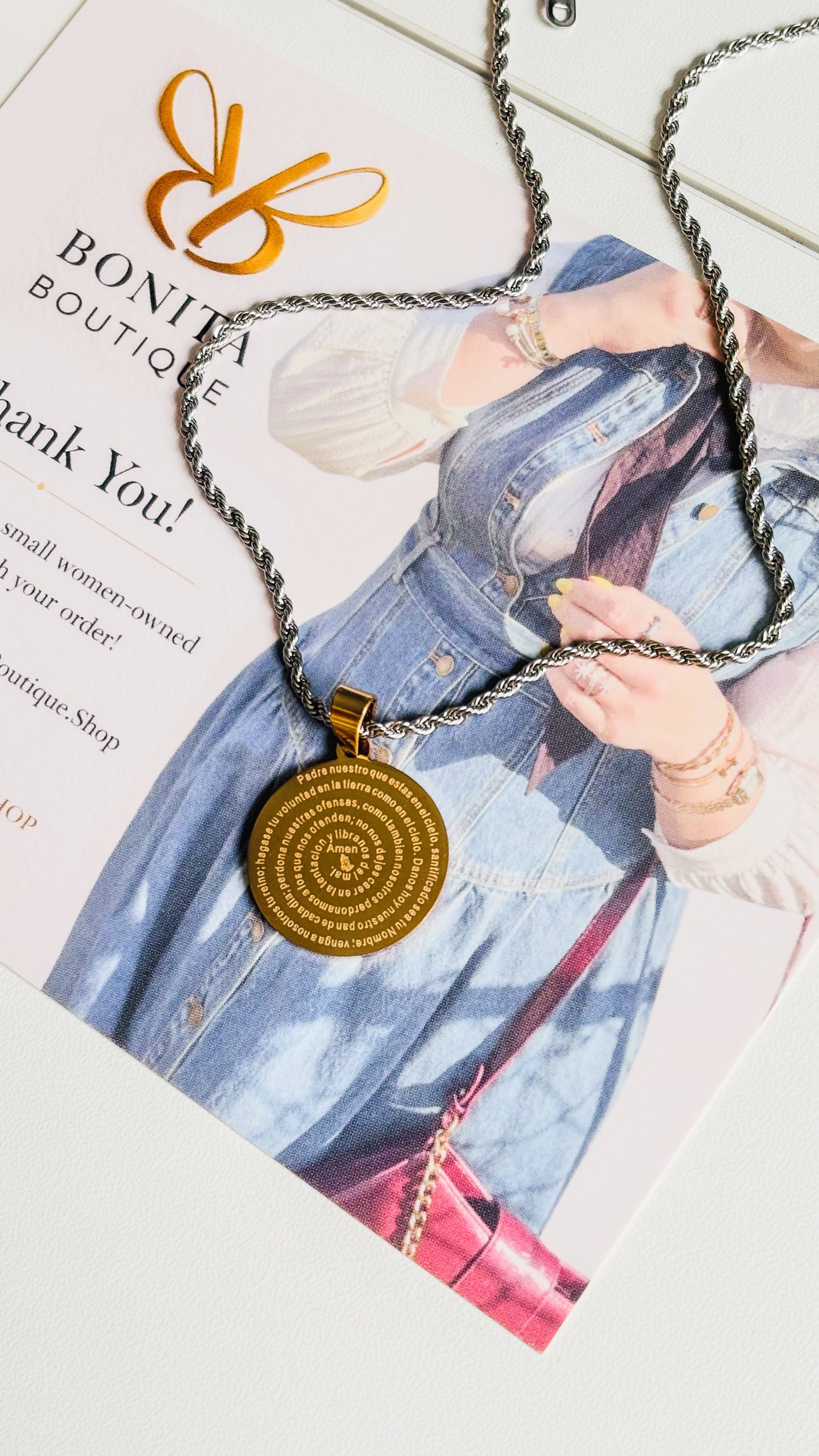 Padre Nuestro Silver #8 Necklace