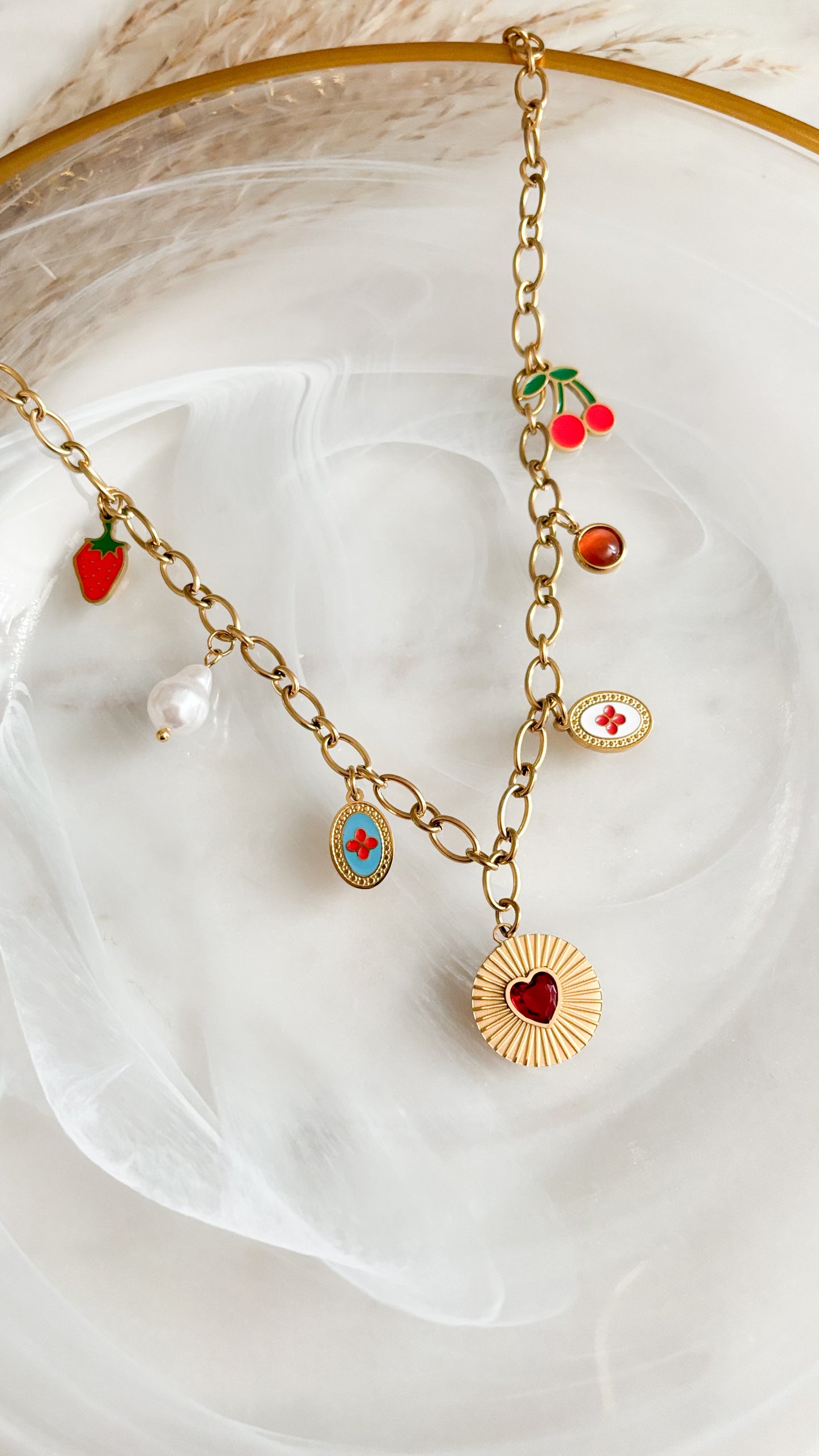 Red Heart Charm Necklace