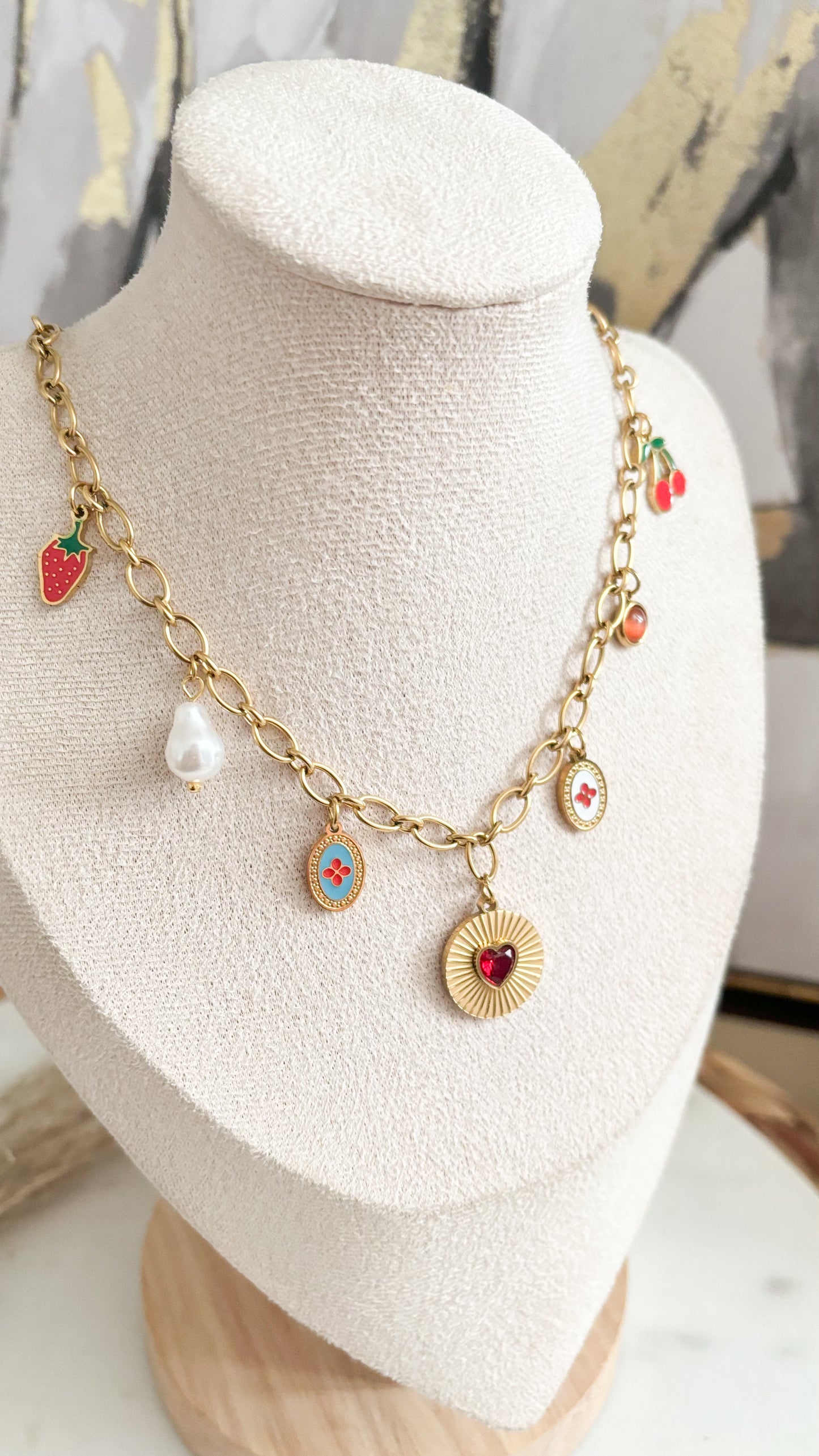 Red Heart Charm Necklace