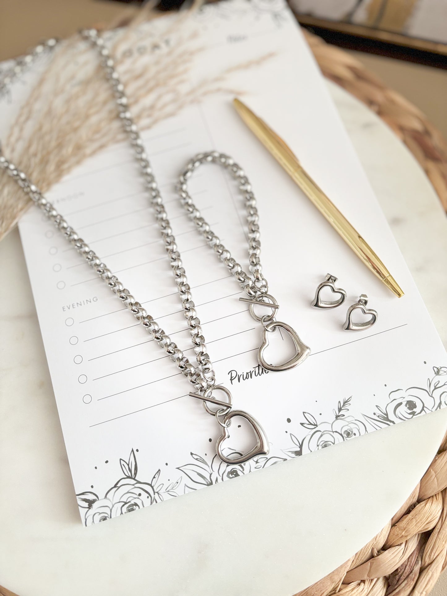 Set Silver Heart