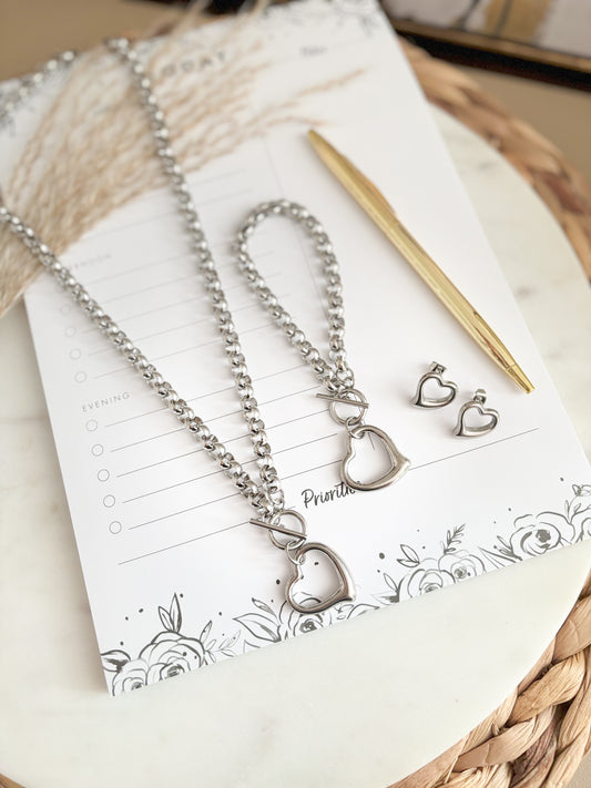 Set Silver Heart