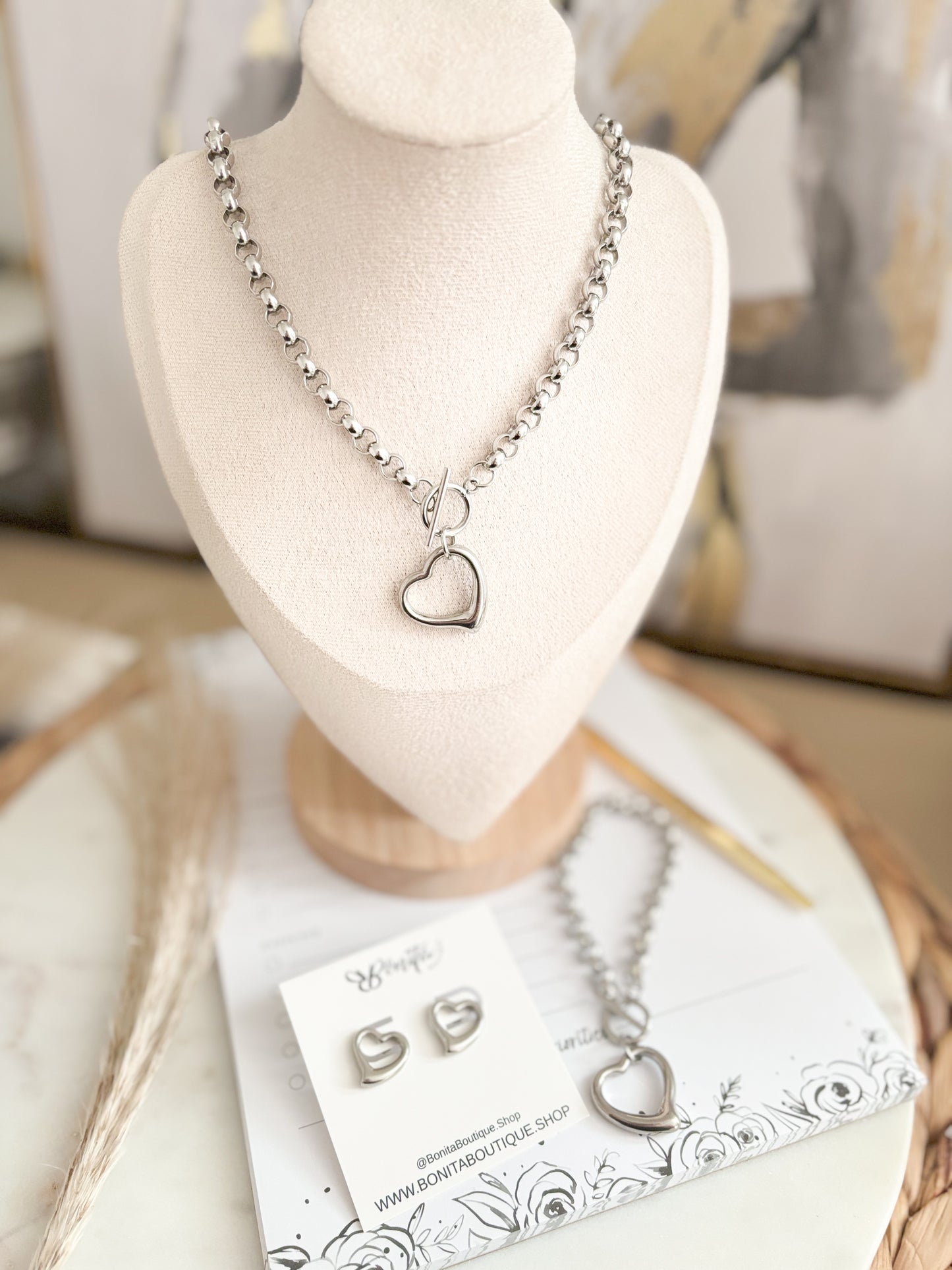 Set Silver Heart