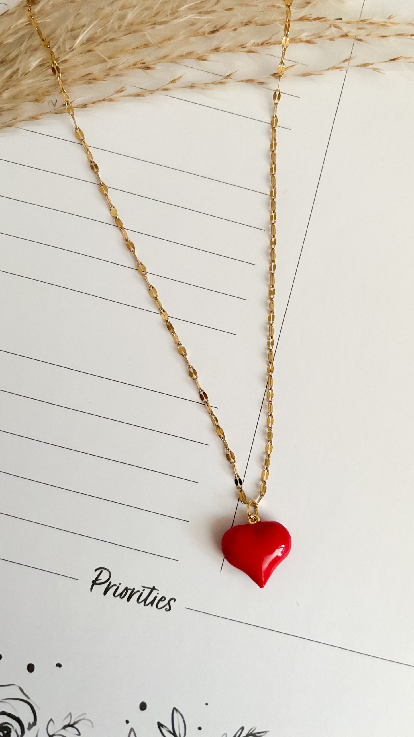 Red Heart  Necklace