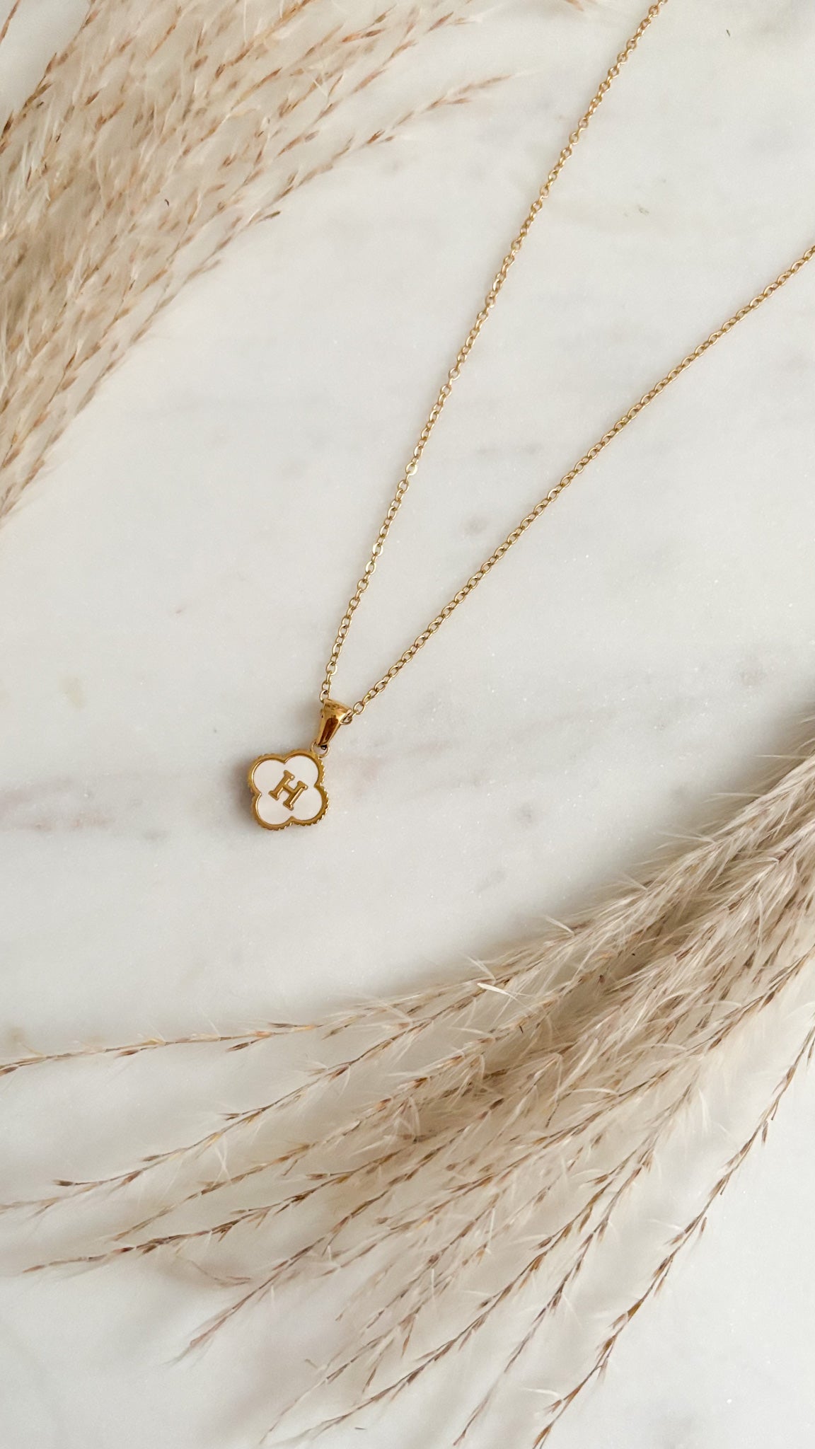 New Initial Clover Necklace