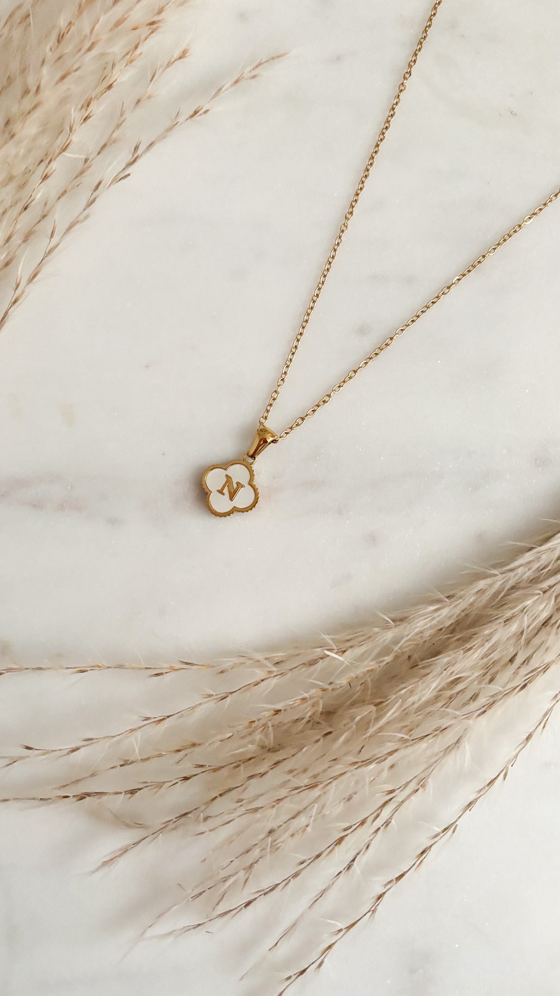 New Initial Clover Necklace