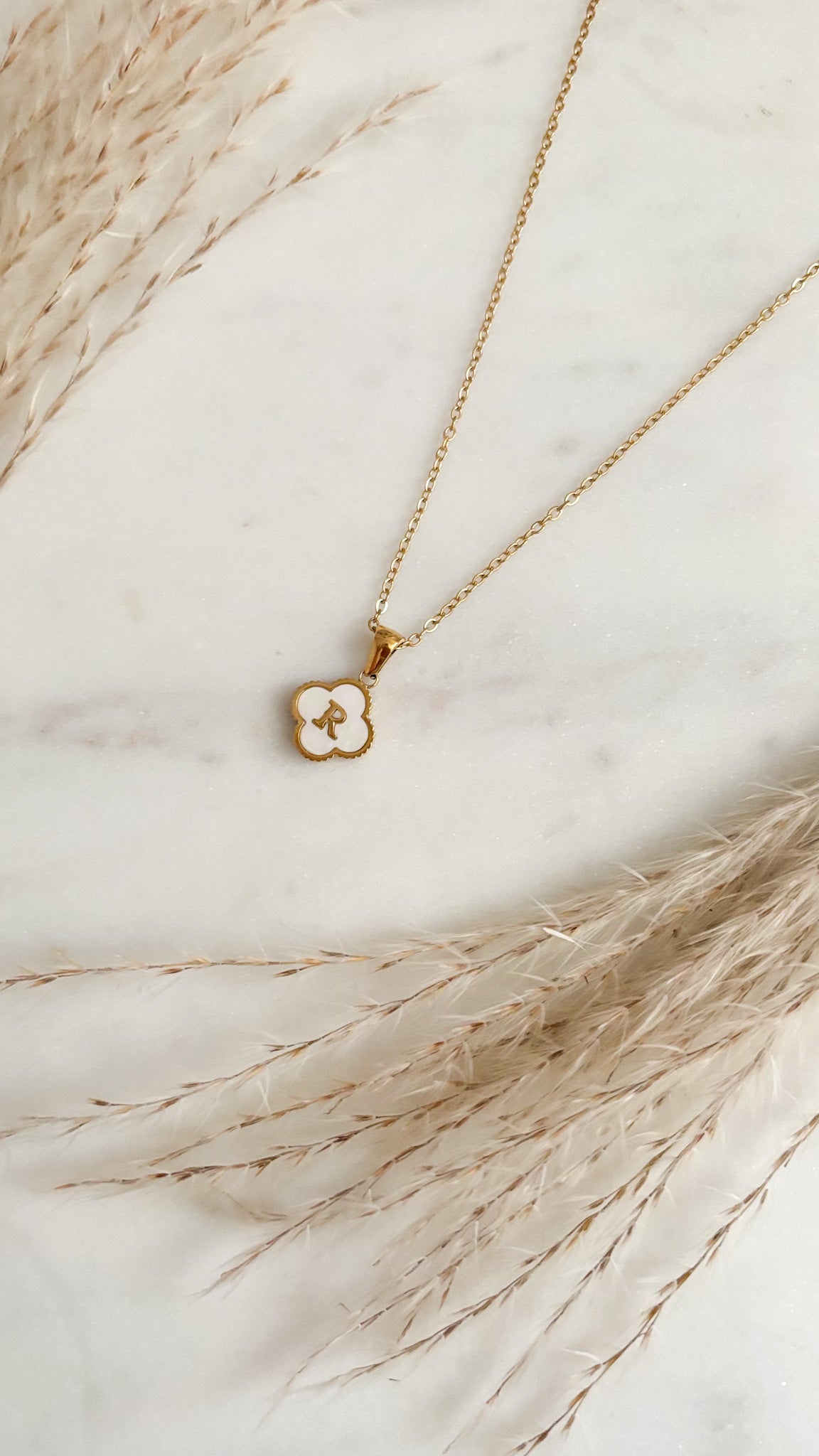 New Initial Clover Necklace