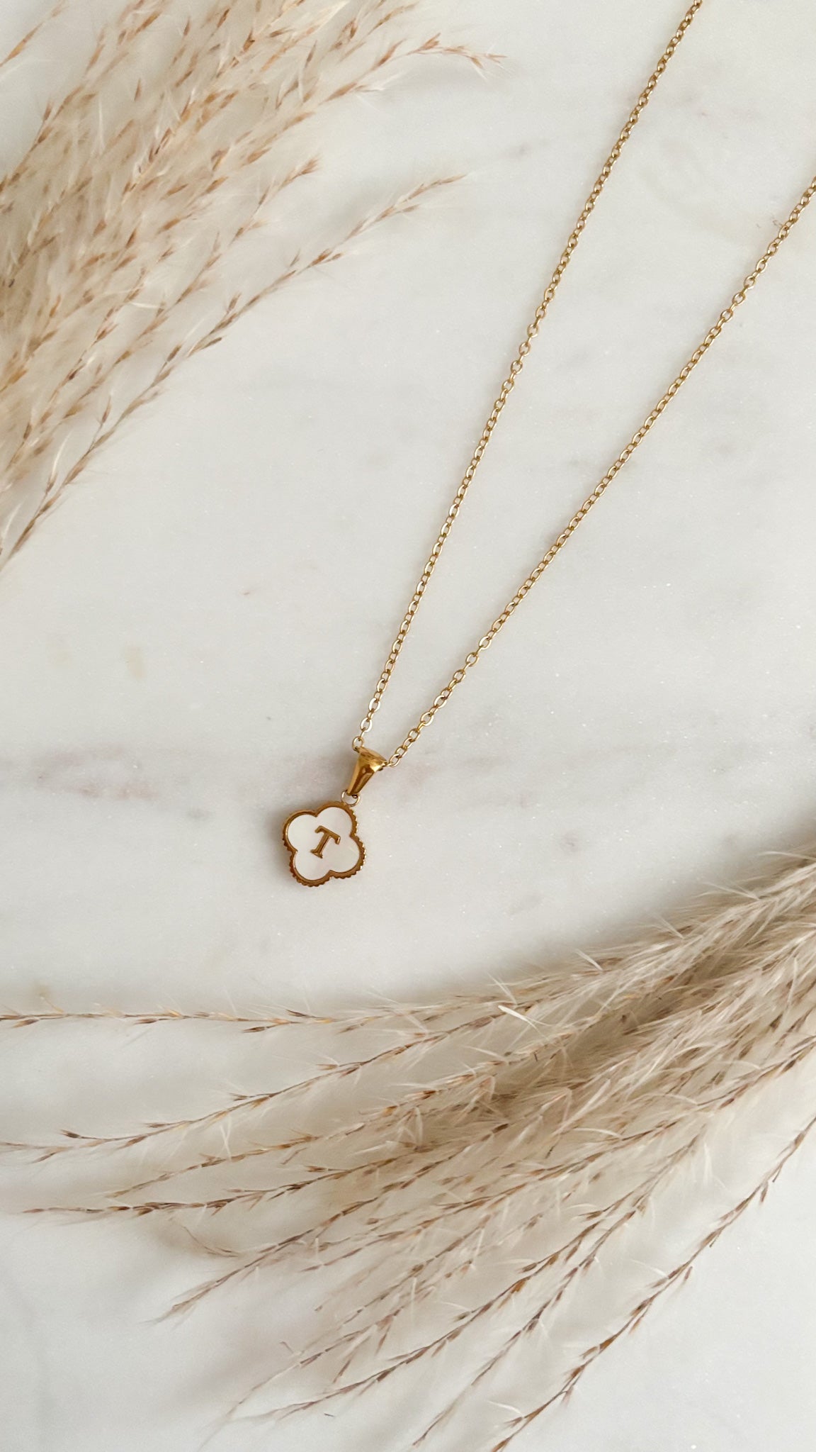 New Initial Clover Necklace