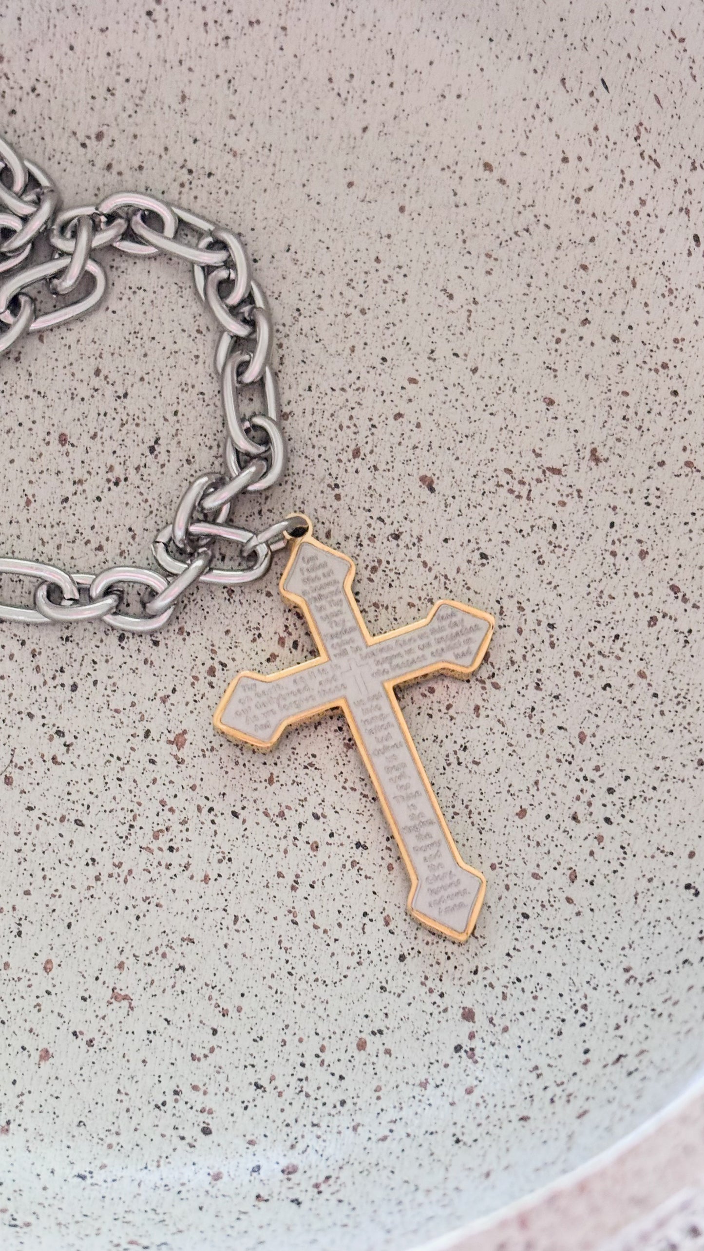 Men’s Padre Nuestro Silver Necklace