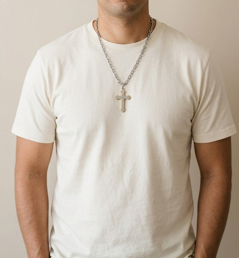 Men’s Padre Nuestro Silver Necklace