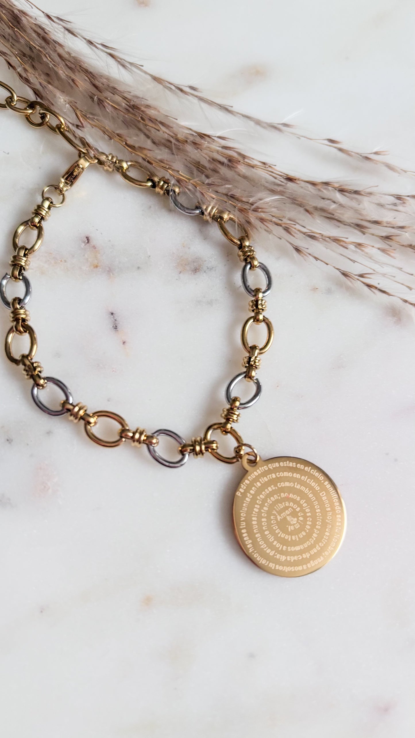 Padre Nuestro Silver Bracelet | EDICION LIMITADA BICOLOR
