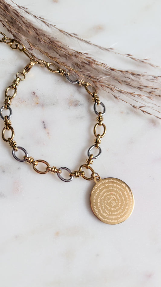 Padre Nuestro Silver Bracelet | EDICION LIMITADA BICOLOR