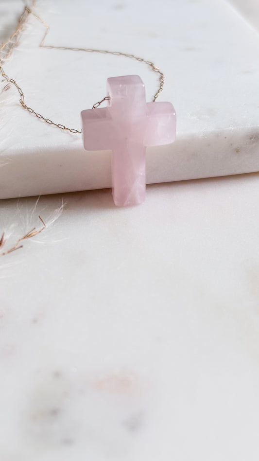 Pink Cross  Necklace