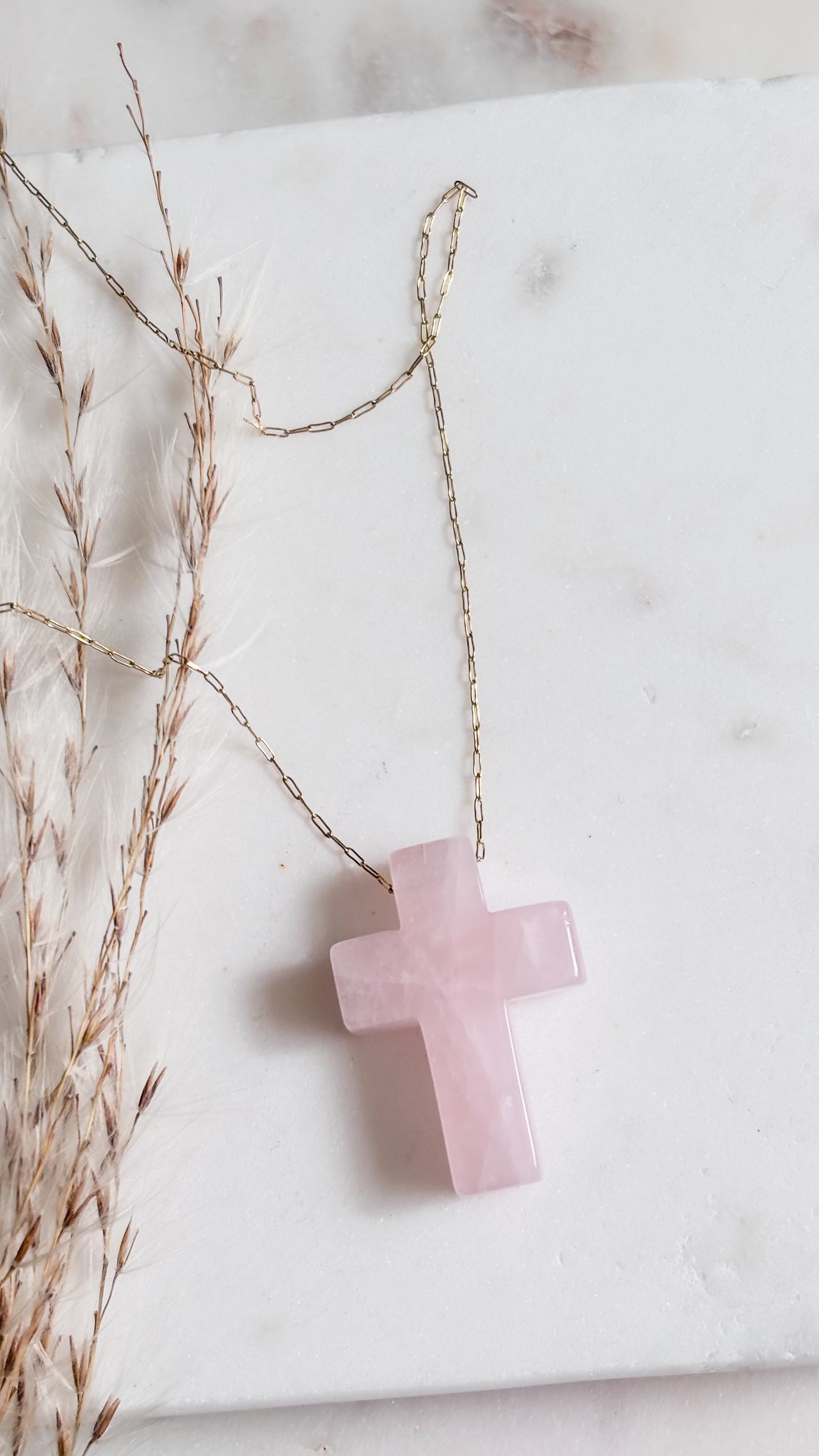 Pink Cross  Necklace