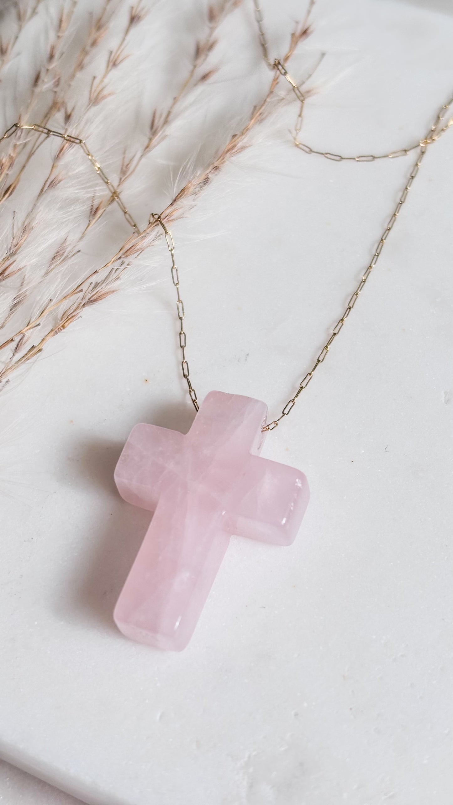 Pink Cross  Necklace