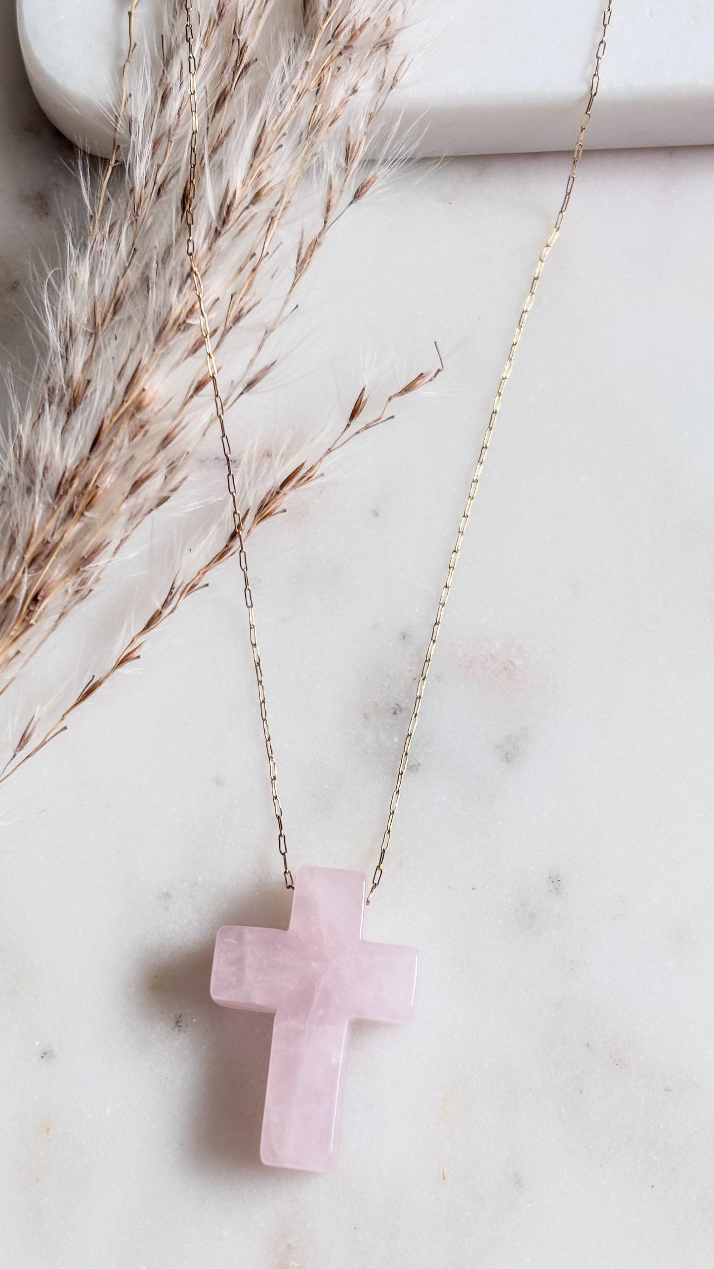 Pink Cross  Necklace