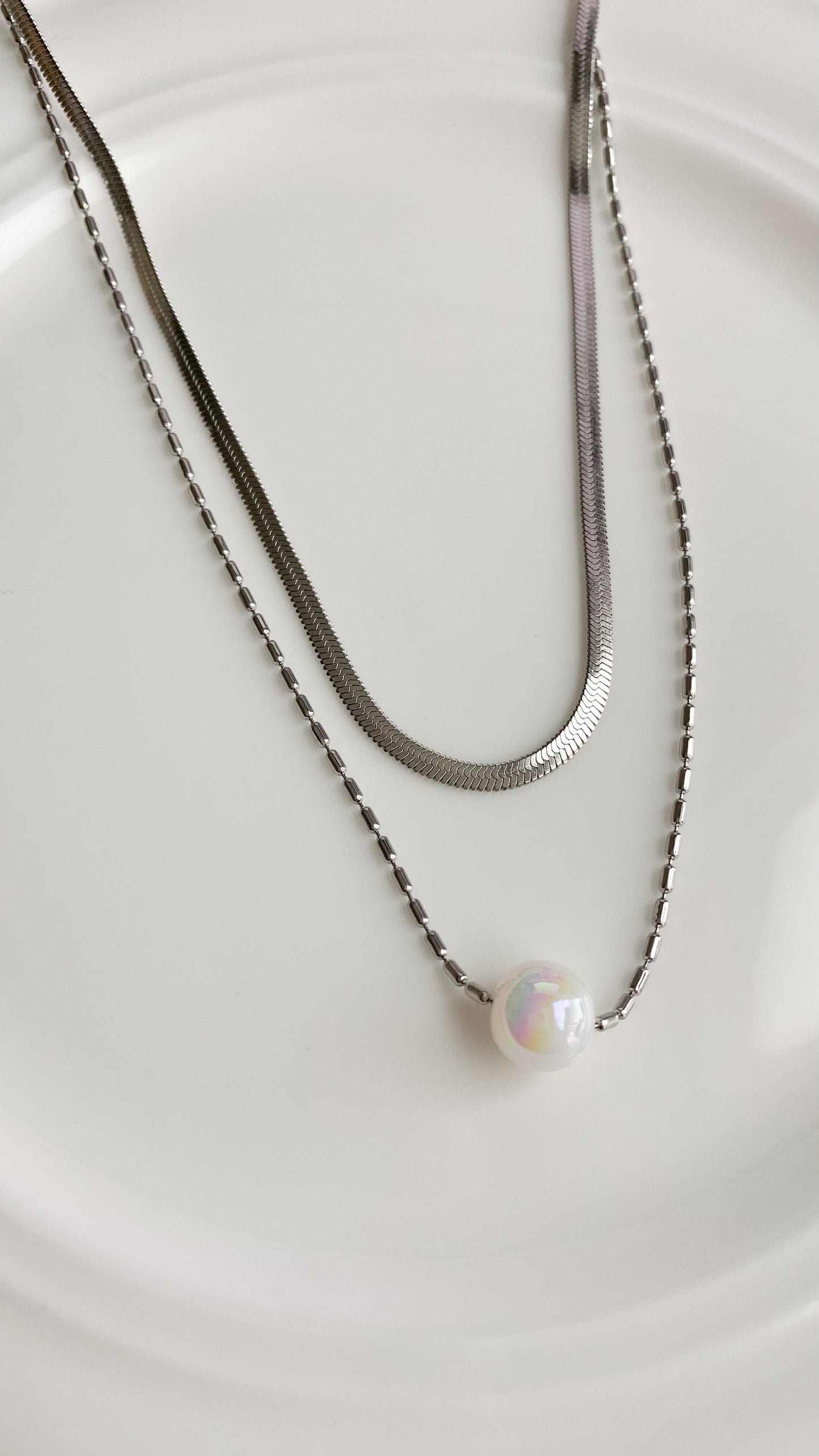 Silver Pearl Necklace