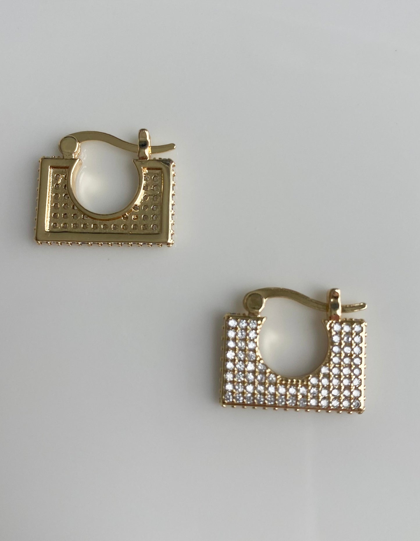 Square Full Zirconium Earrings