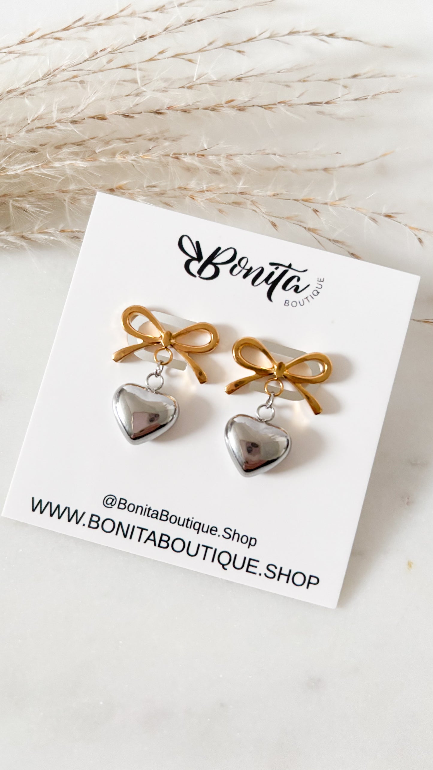 Heart Bow Earrings