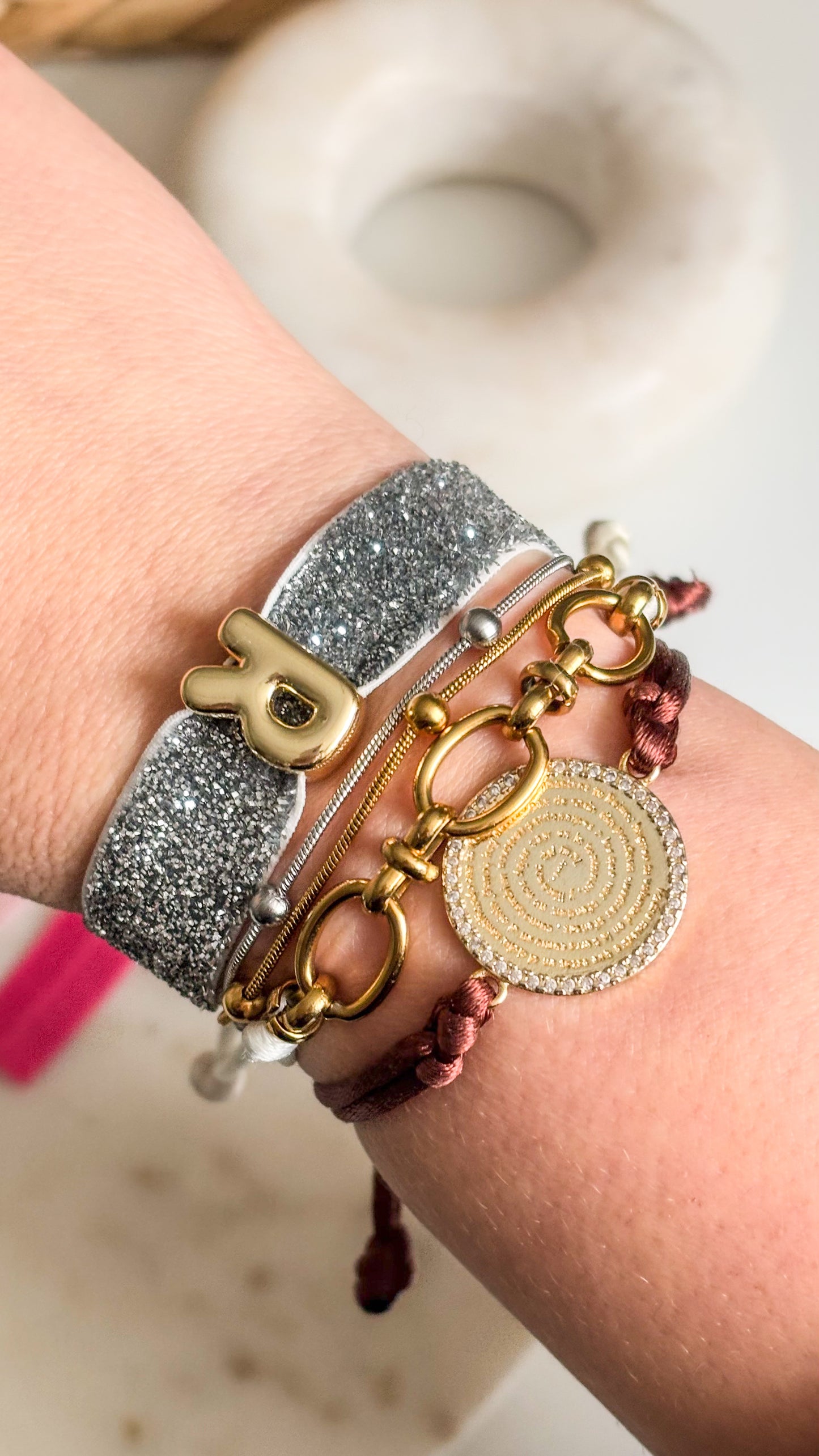 Initial Band Bracelet