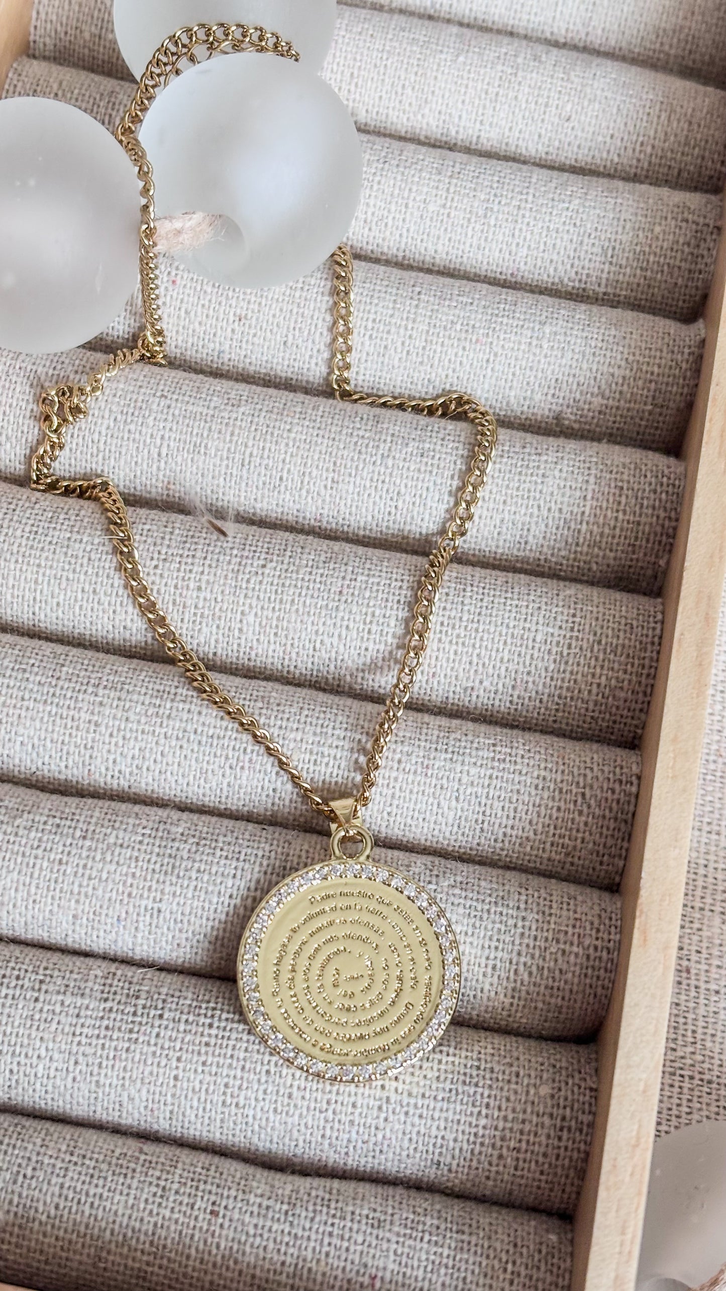 Gold Shine Padre Nuestro Necklace