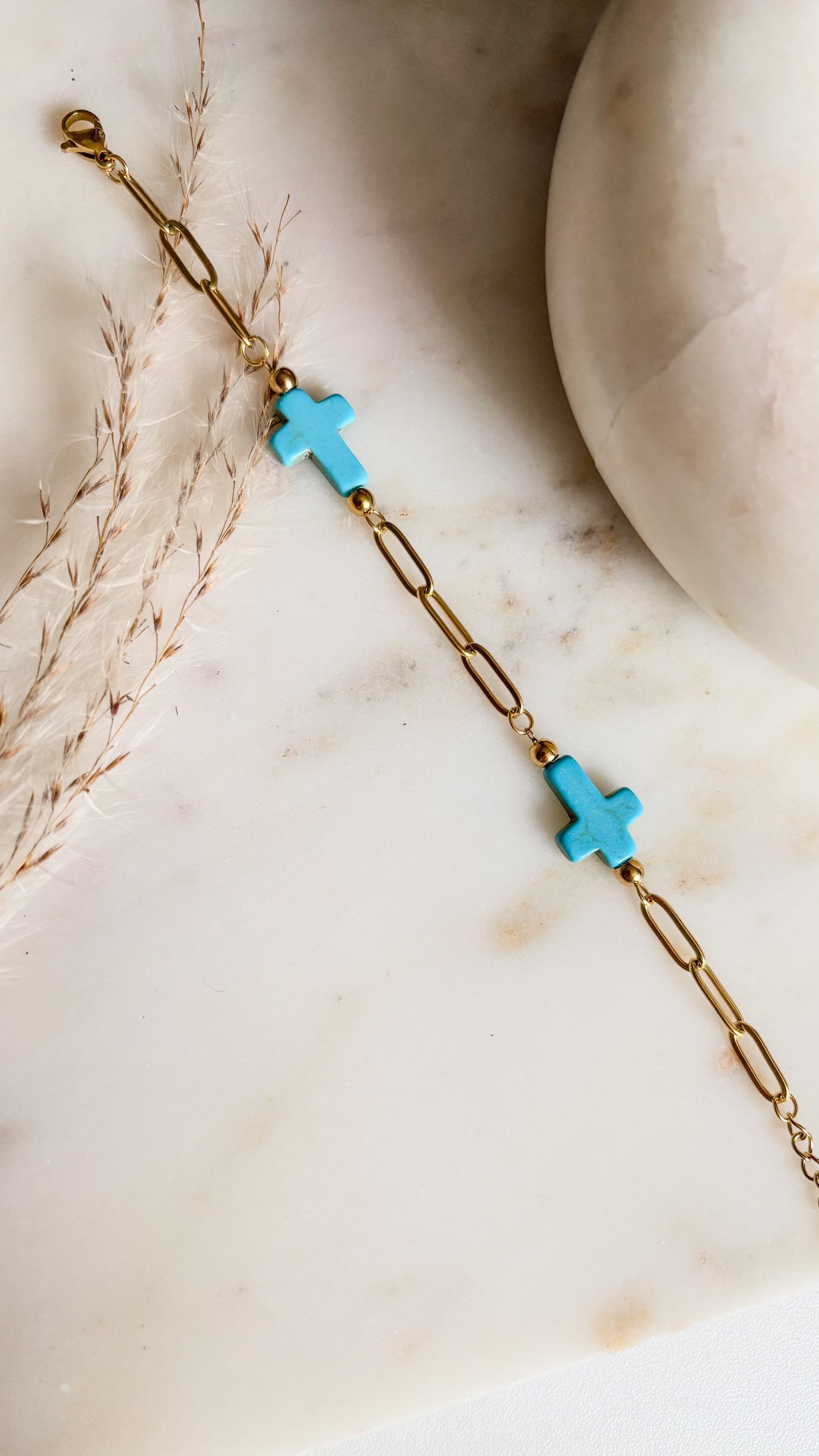 Turquoise Cross Bracelet