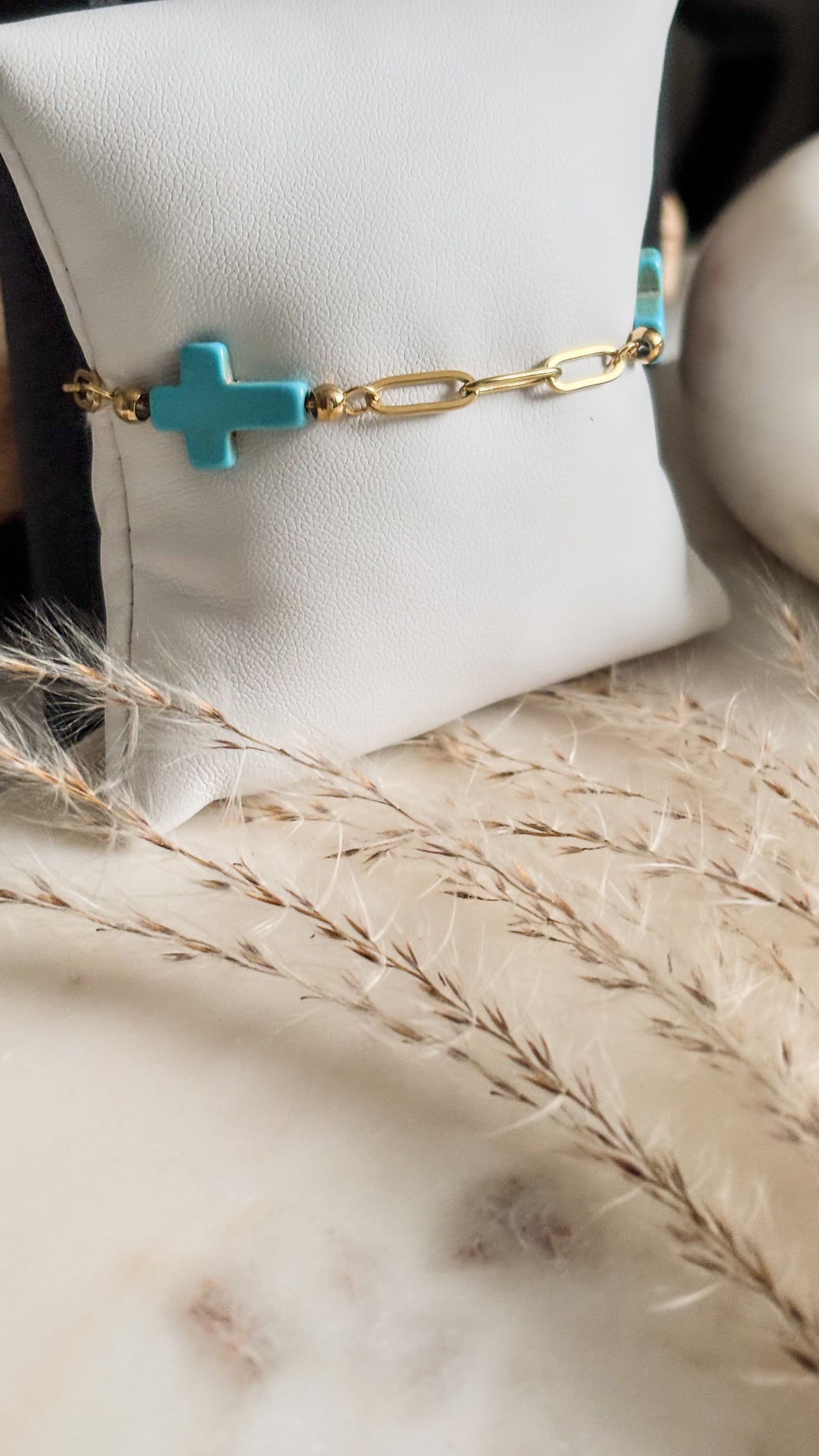 Turquoise Cross Bracelet
