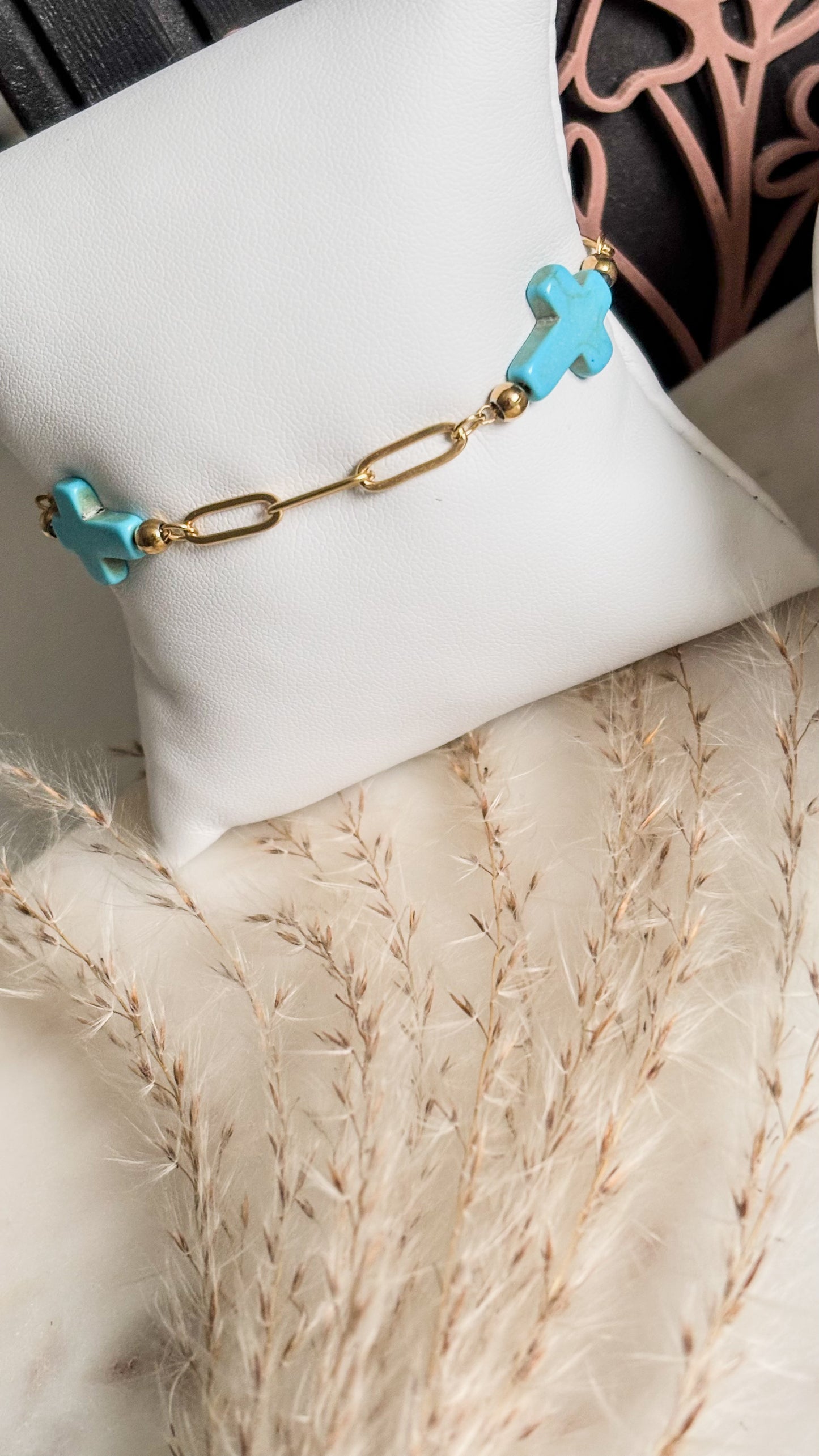 Turquoise Cross Bracelet