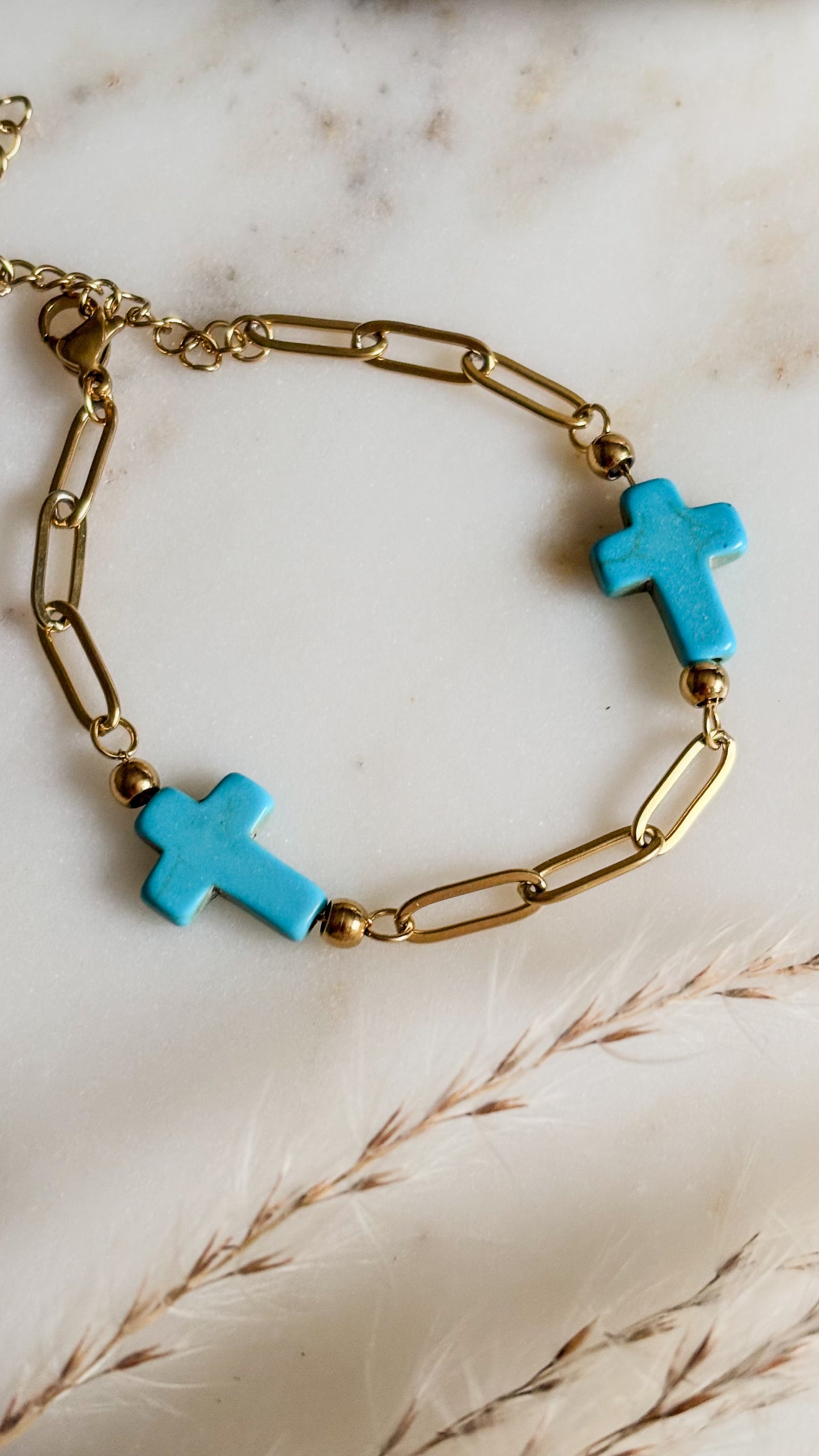 Turquoise Cross Bracelet