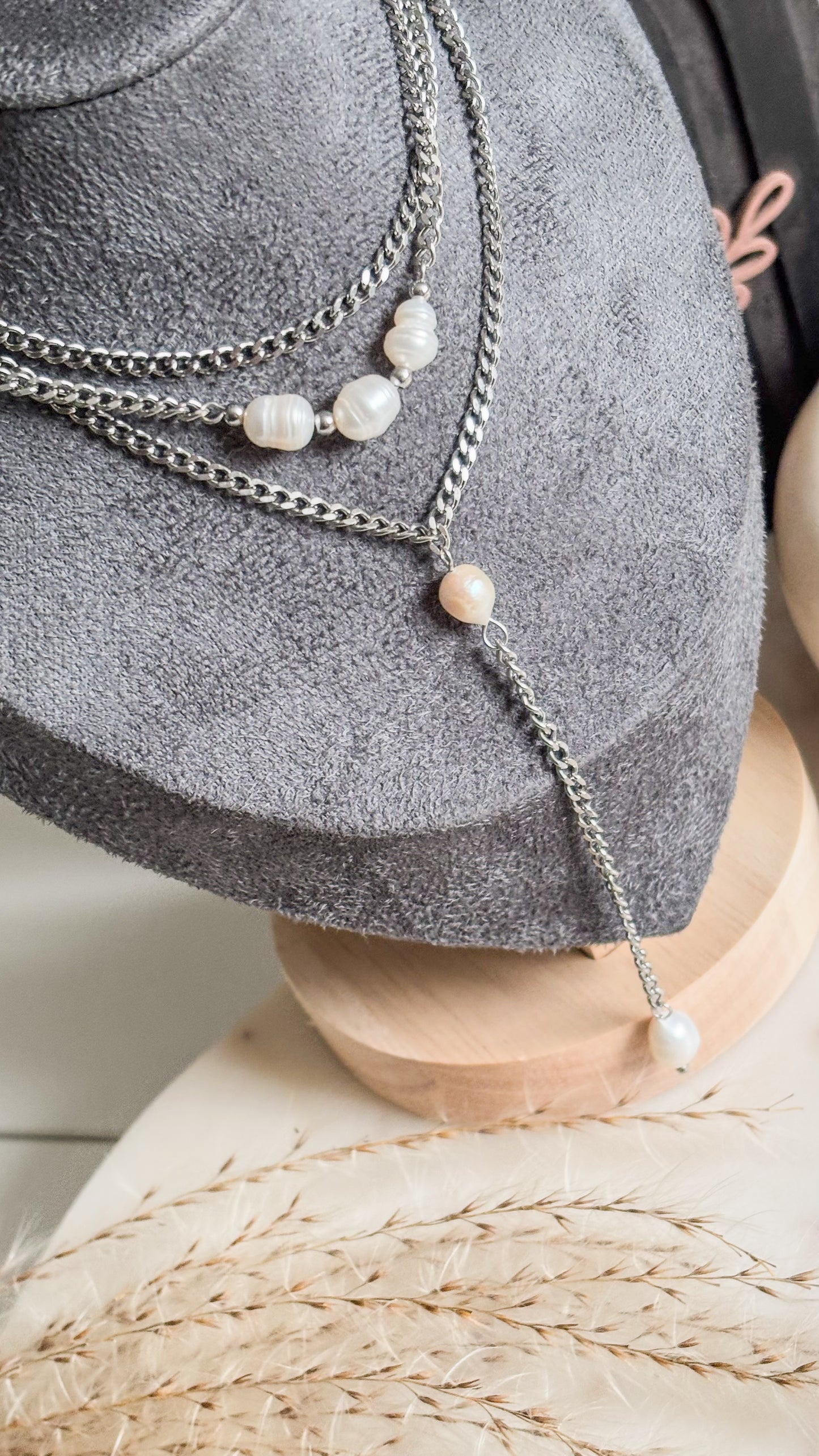 Silver 3 in 1 Layers Necklace