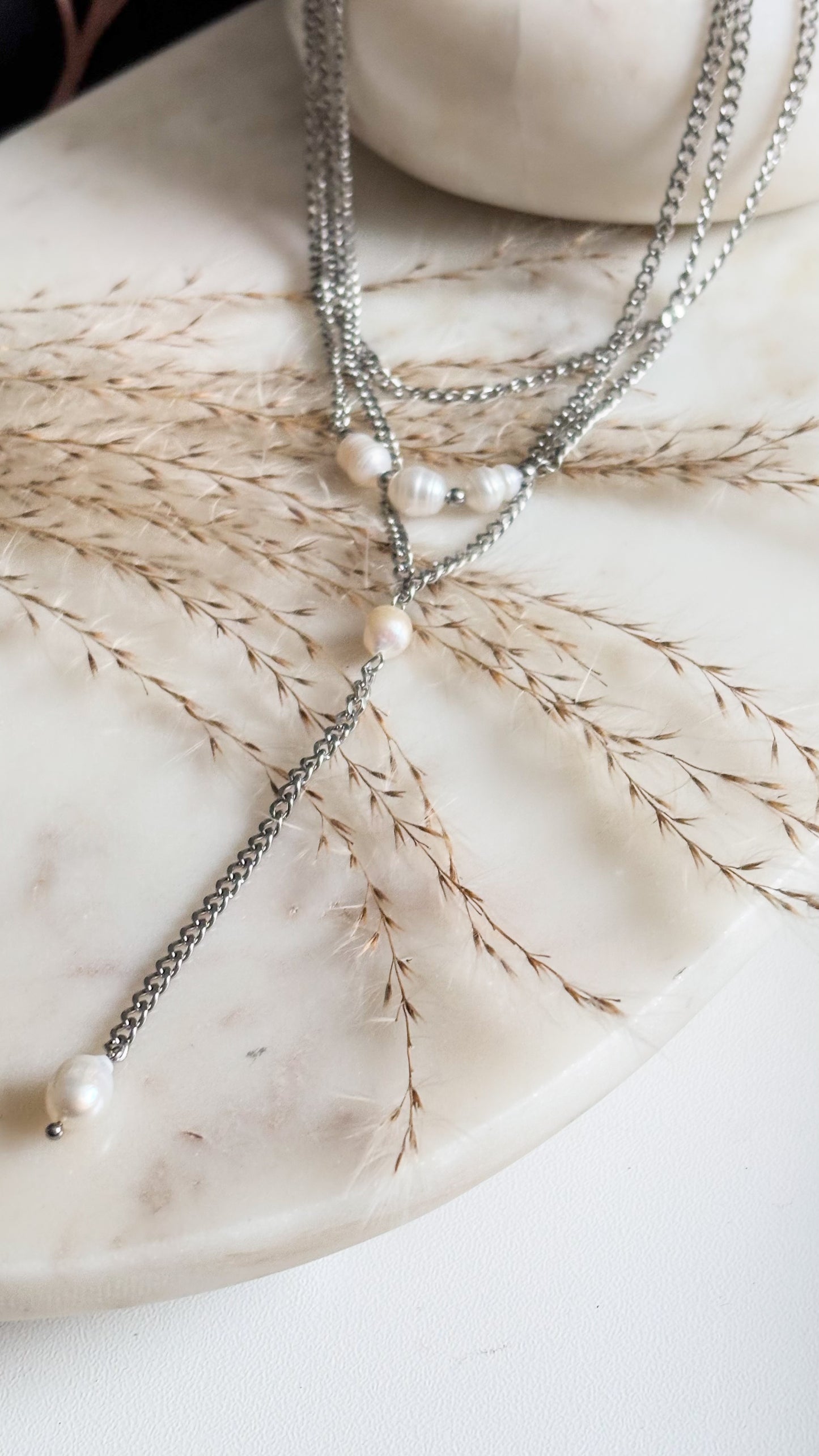 Silver 3 in 1 Layers Necklace