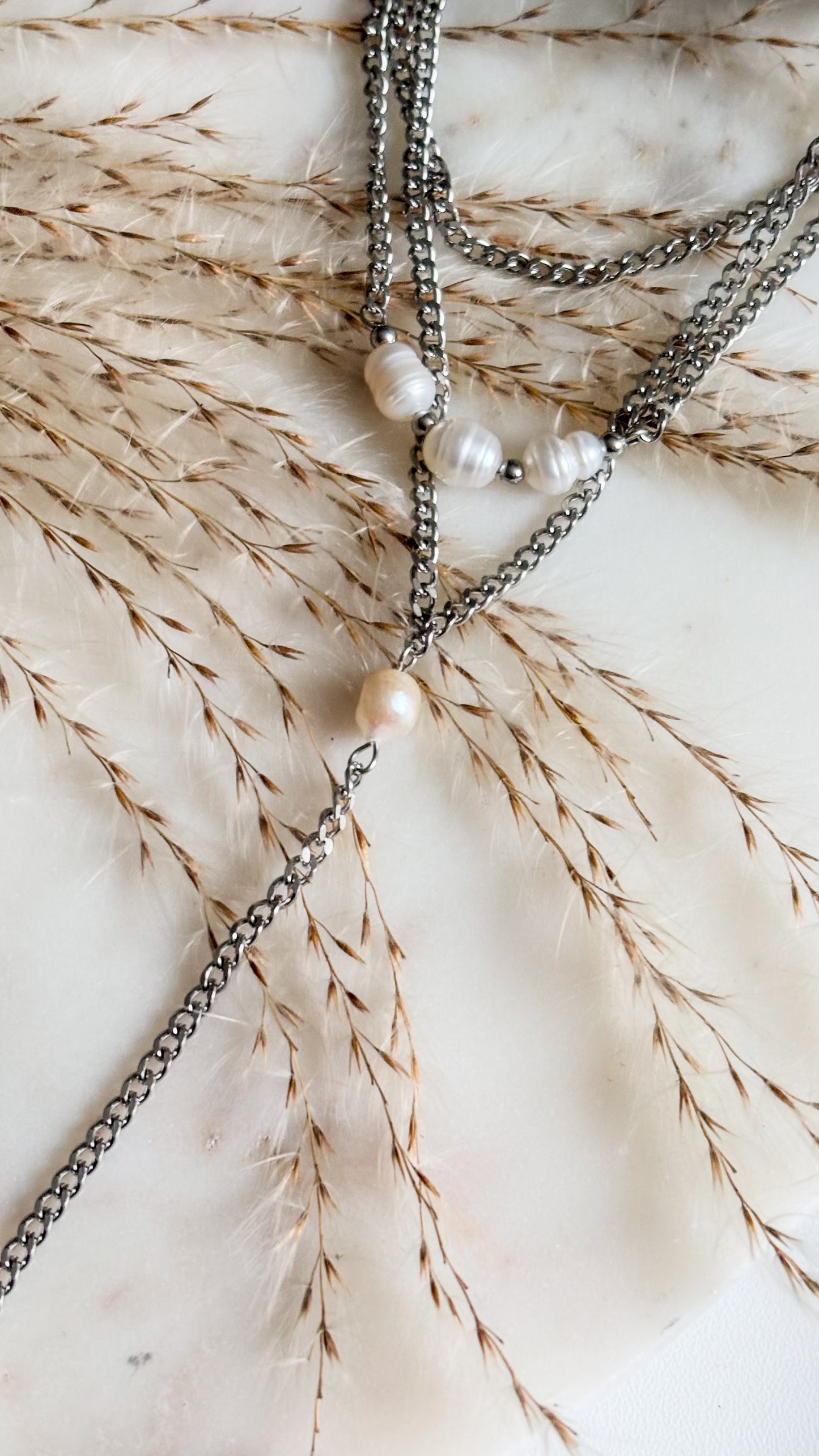 Silver 3 in 1 Layers Necklace
