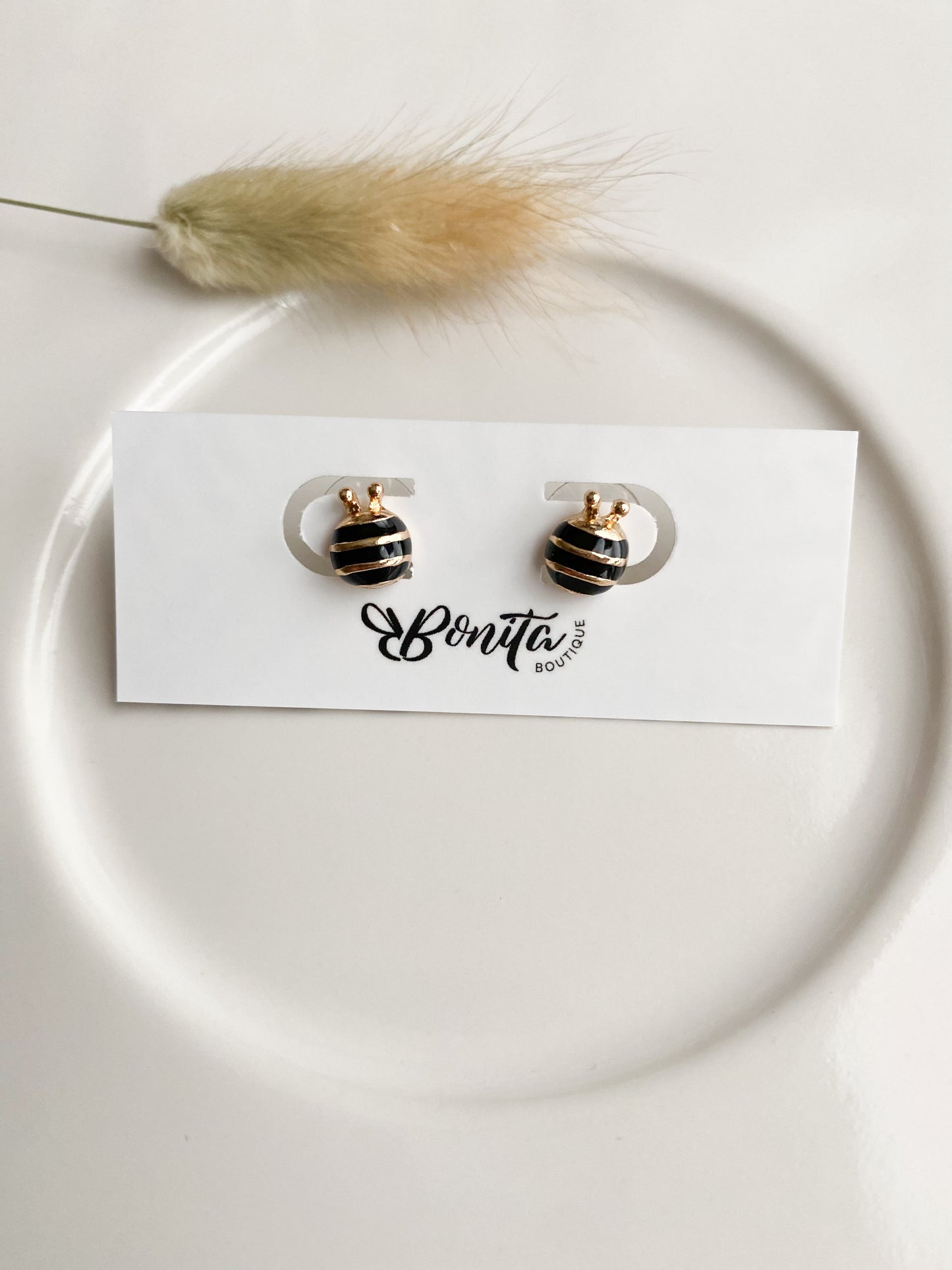 Black Stud Earrings